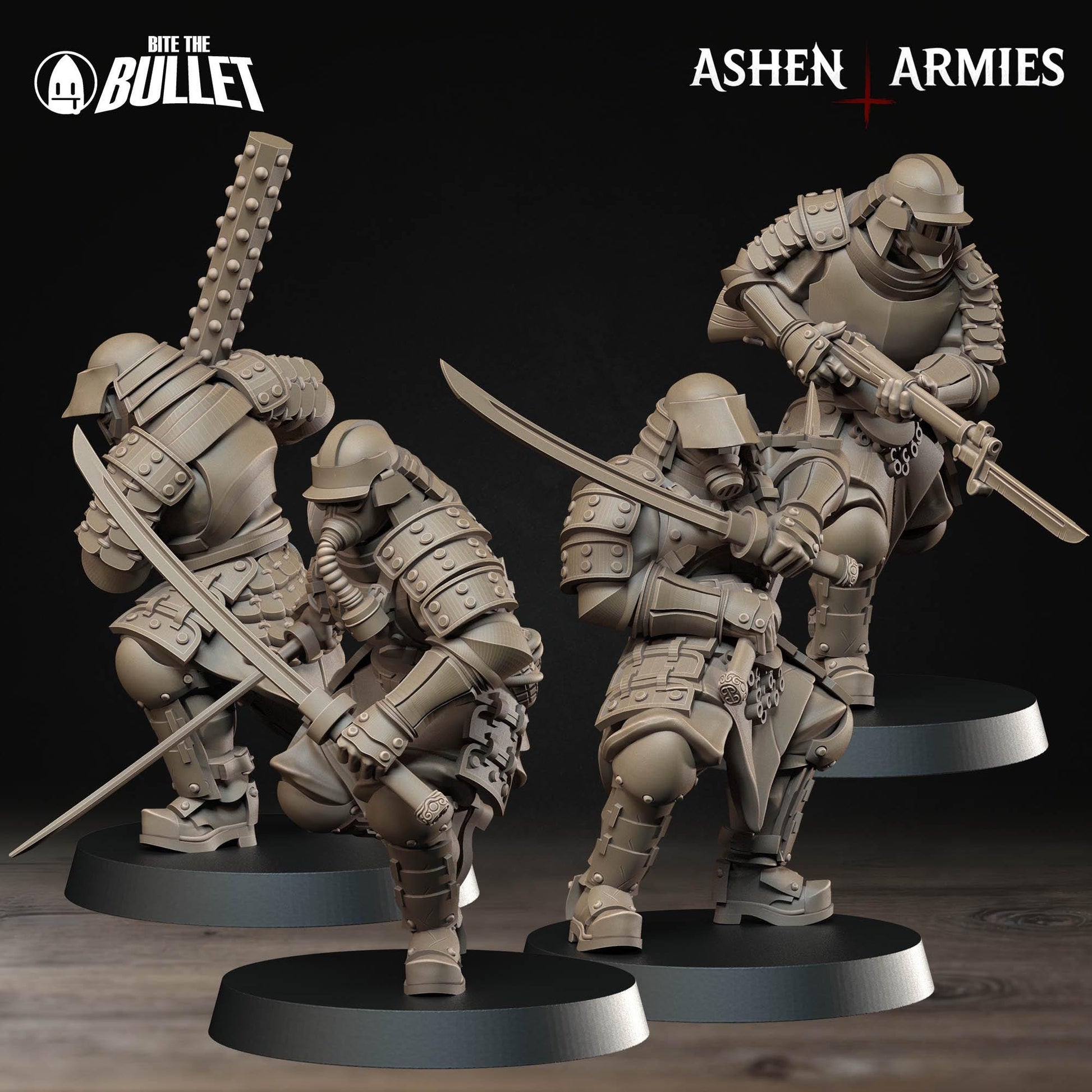 Holy Shogunate Shocktrooper Miniature (4 Variations) - 28mm / 32mm / 36mm - Bite the Bullet - Resin Printed Wargaming Figure