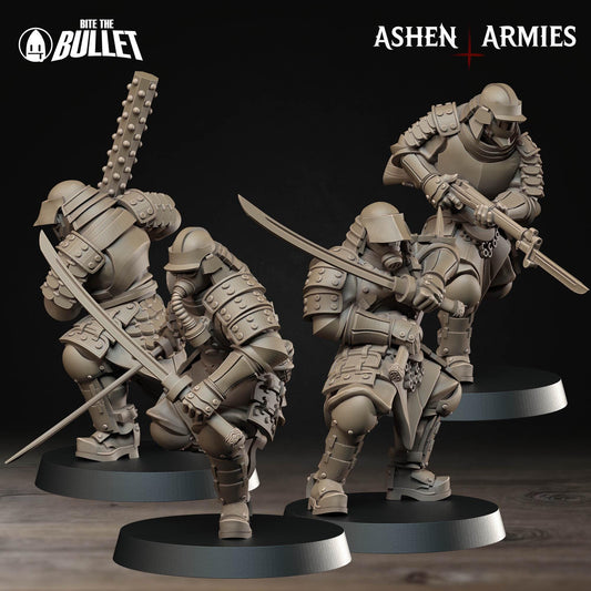 Holy Shogunate Shocktrooper Miniature (4 Variations) - 28mm / 32mm / 36mm - Bite the Bullet - Resin Printed Wargaming Figure