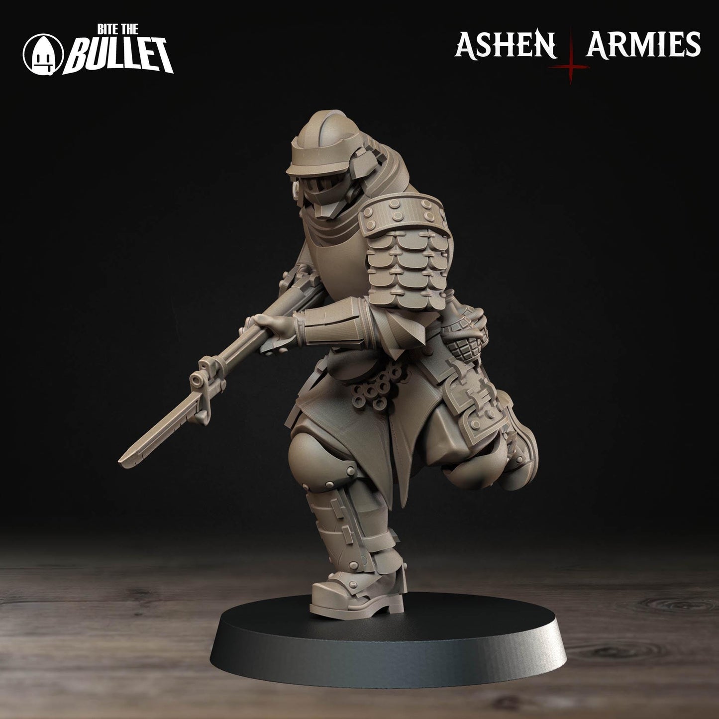 Holy Shogunate Shocktrooper Miniature (4 Variations) - 28mm / 32mm / 36mm - Bite the Bullet - Resin Printed Wargaming Figure