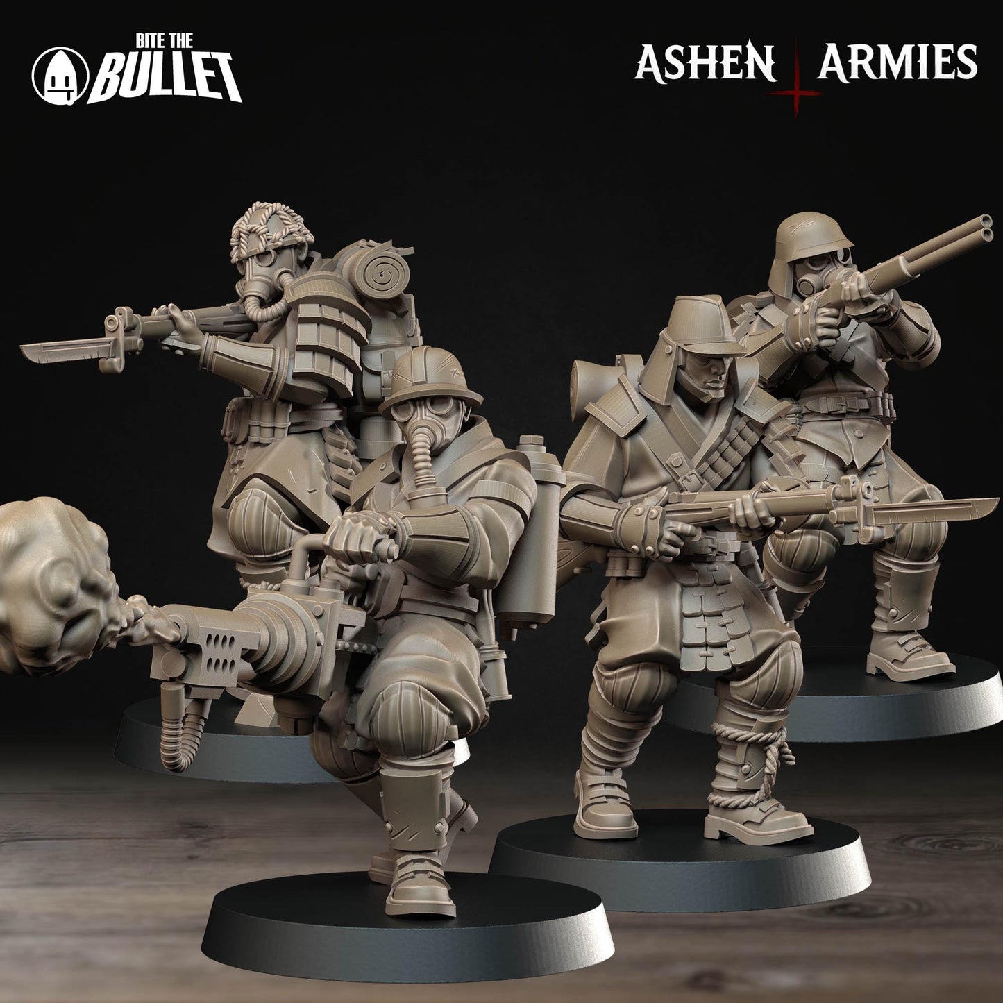 Holy Shogunate Yeoman Miniature (4 Variations) - 28mm / 32mm / 36mm - Bite the Bullet - Resin Printed Wargaming Figure