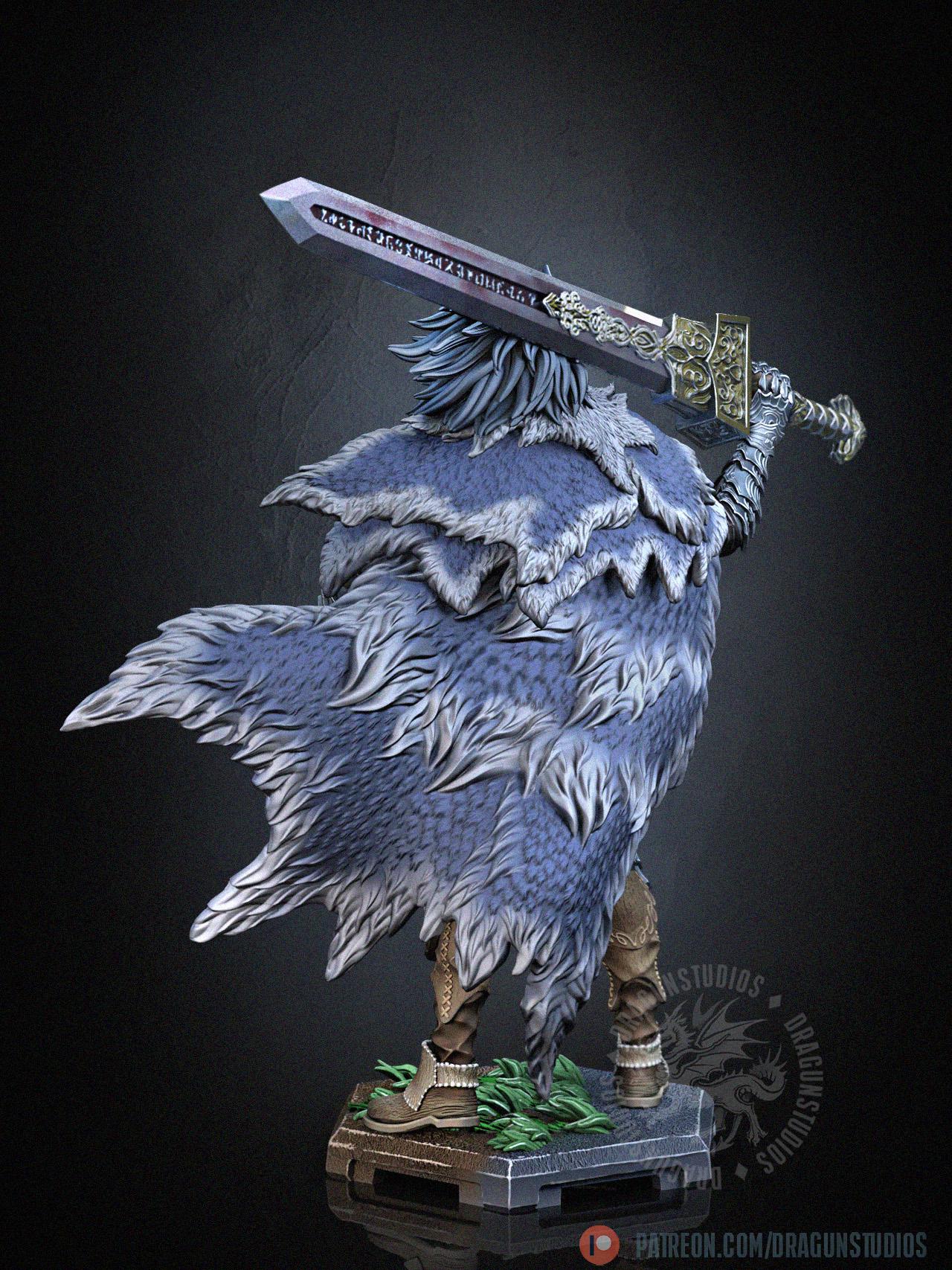 Blaidd Half-wolf Miniature - 65mm / 116mm - DraGun Studios - Resin Printed Figurine for D&D, TTRPGs, and Board Games