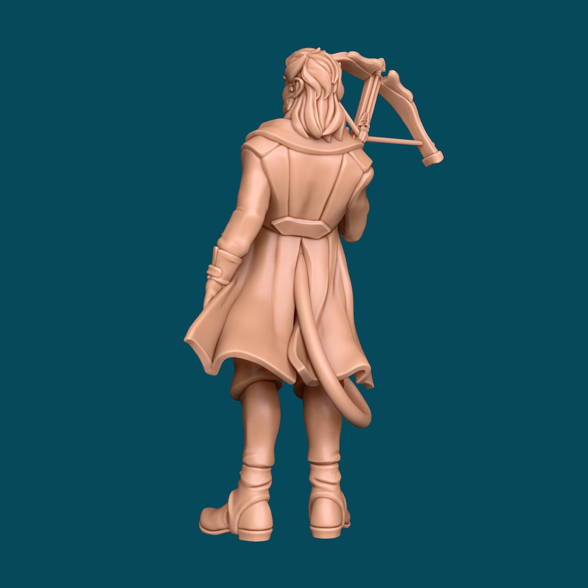 Marsh, Tiefling Hunter Miniature - 28mm / 32mm / 36mm - Awkward Penguin Minis - Resin Printed Figure for D&D, Daggerheart, and Painting