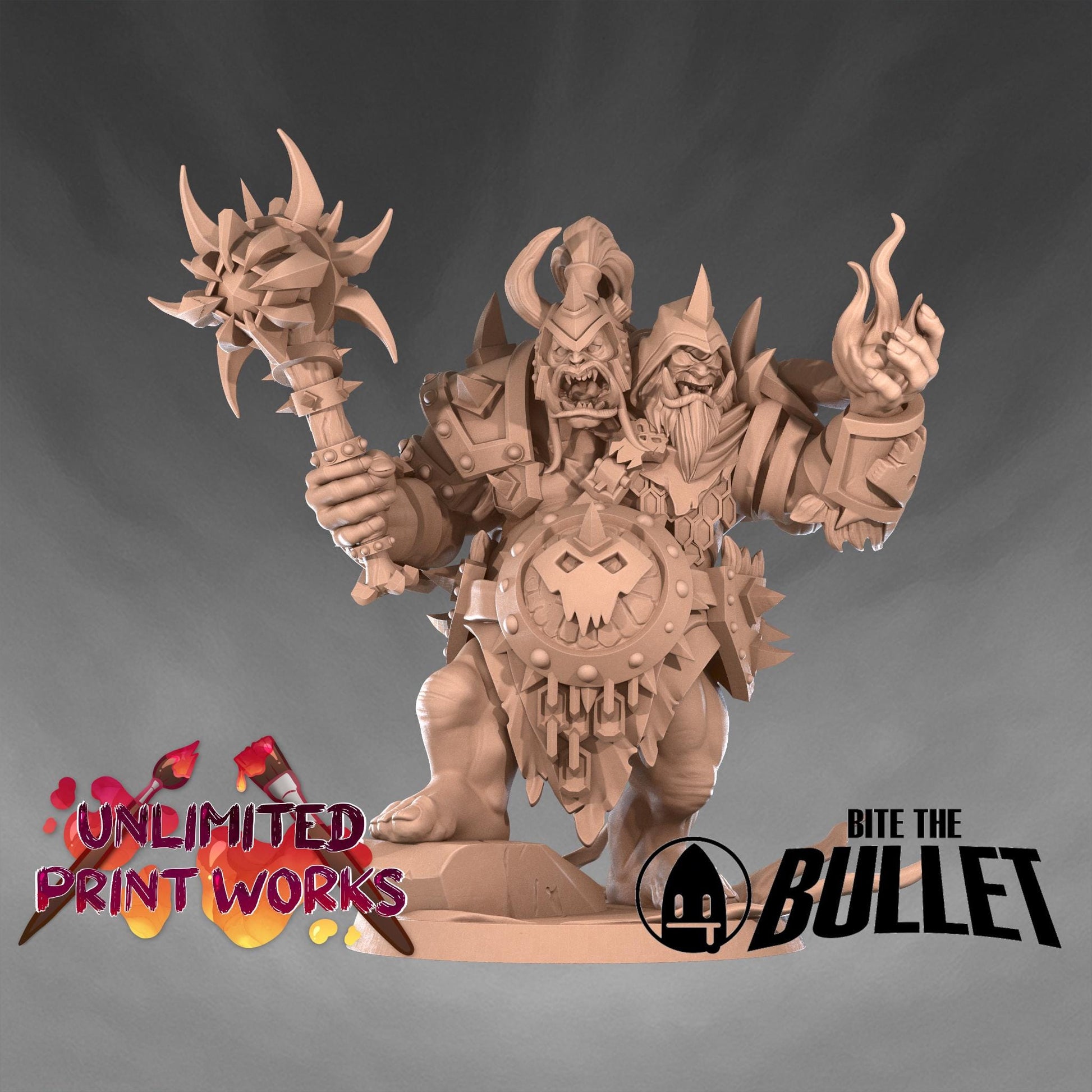 Ogre Lockserker Miniature - 28mm / 32mm / 36mm - Bite the Bullet - Resin Printed Figure for D&D, TTRPGs, and Board Games