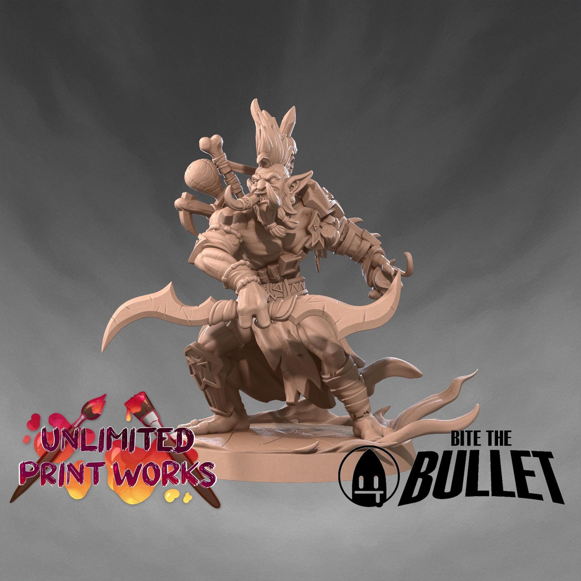Troll Shadow Hunter Miniature - 28mm / 32mm / 36mm - Bite the Bullet - Resin Printed Figure for D&D, TTRPGs, and Board Games