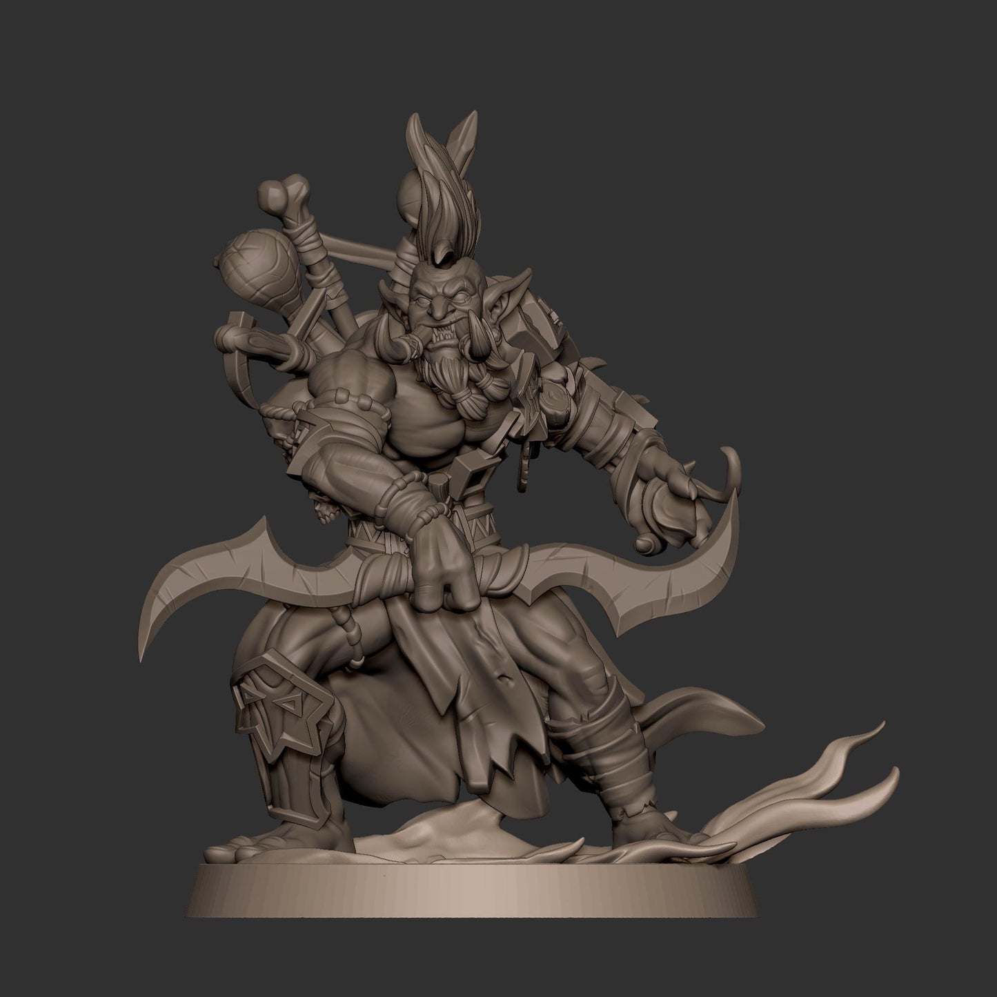 Troll Shadow Hunter Miniature - 28mm / 32mm / 36mm - Bite the Bullet - Resin Printed Figure for D&D, TTRPGs, and Board Games