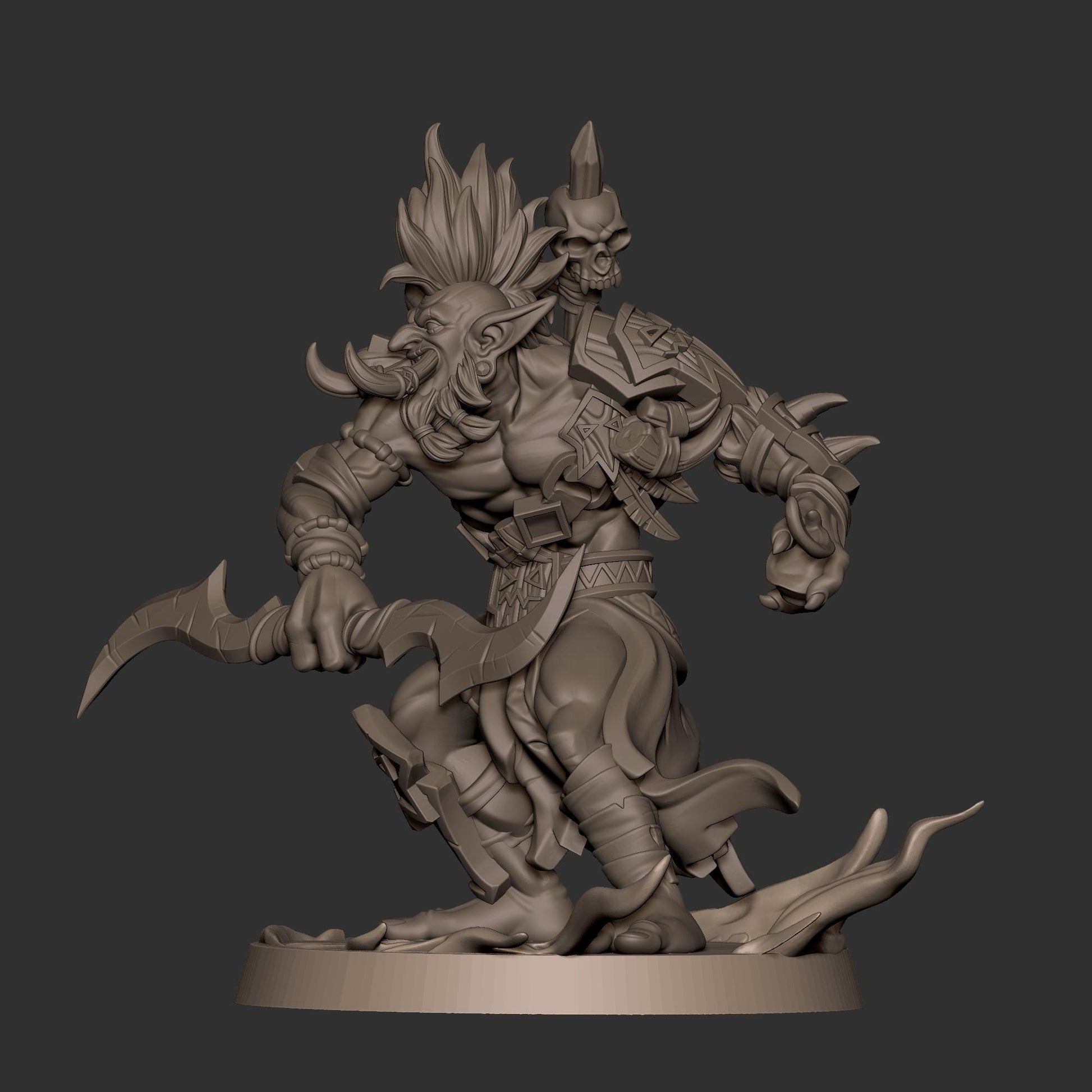 Troll Shadow Hunter Miniature - 28mm / 32mm / 36mm - Bite the Bullet - Resin Printed Figure for D&D, TTRPGs, and Board Games