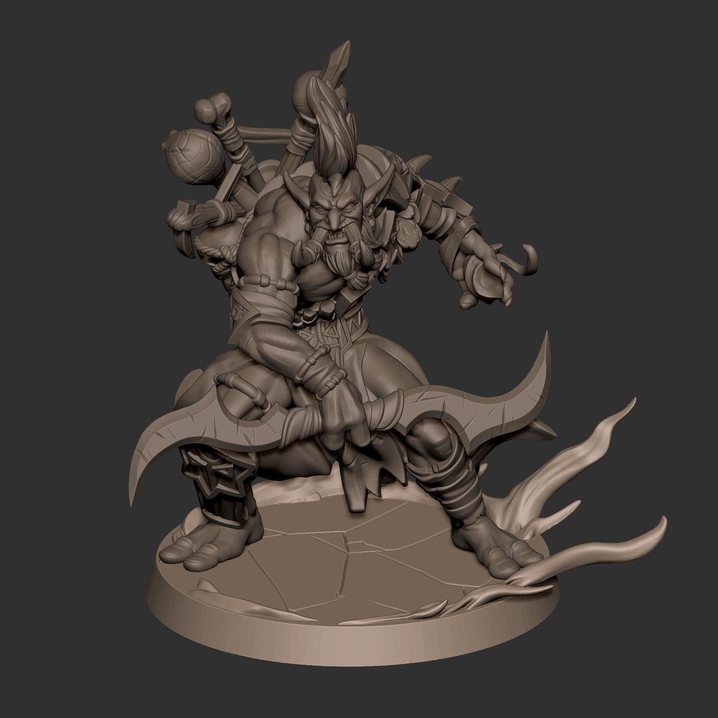 Troll Shadow Hunter Miniature - 28mm / 32mm / 36mm - Bite the Bullet - Resin Printed Figure for D&D, TTRPGs, and Board Games