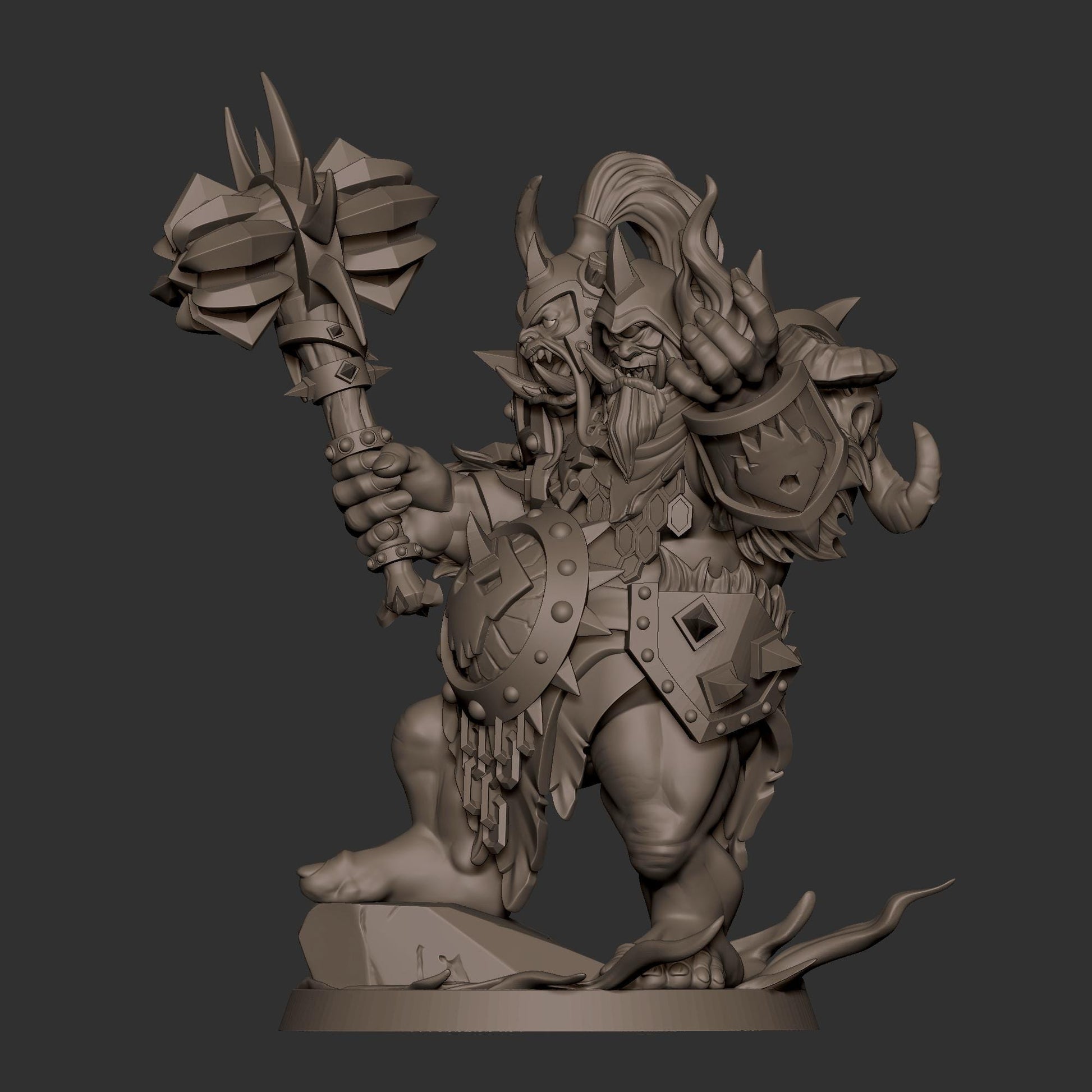 Ogre Lockserker Miniature - 28mm / 32mm / 36mm - Bite the Bullet - Resin Printed Figure for D&D, TTRPGs, and Board Games
