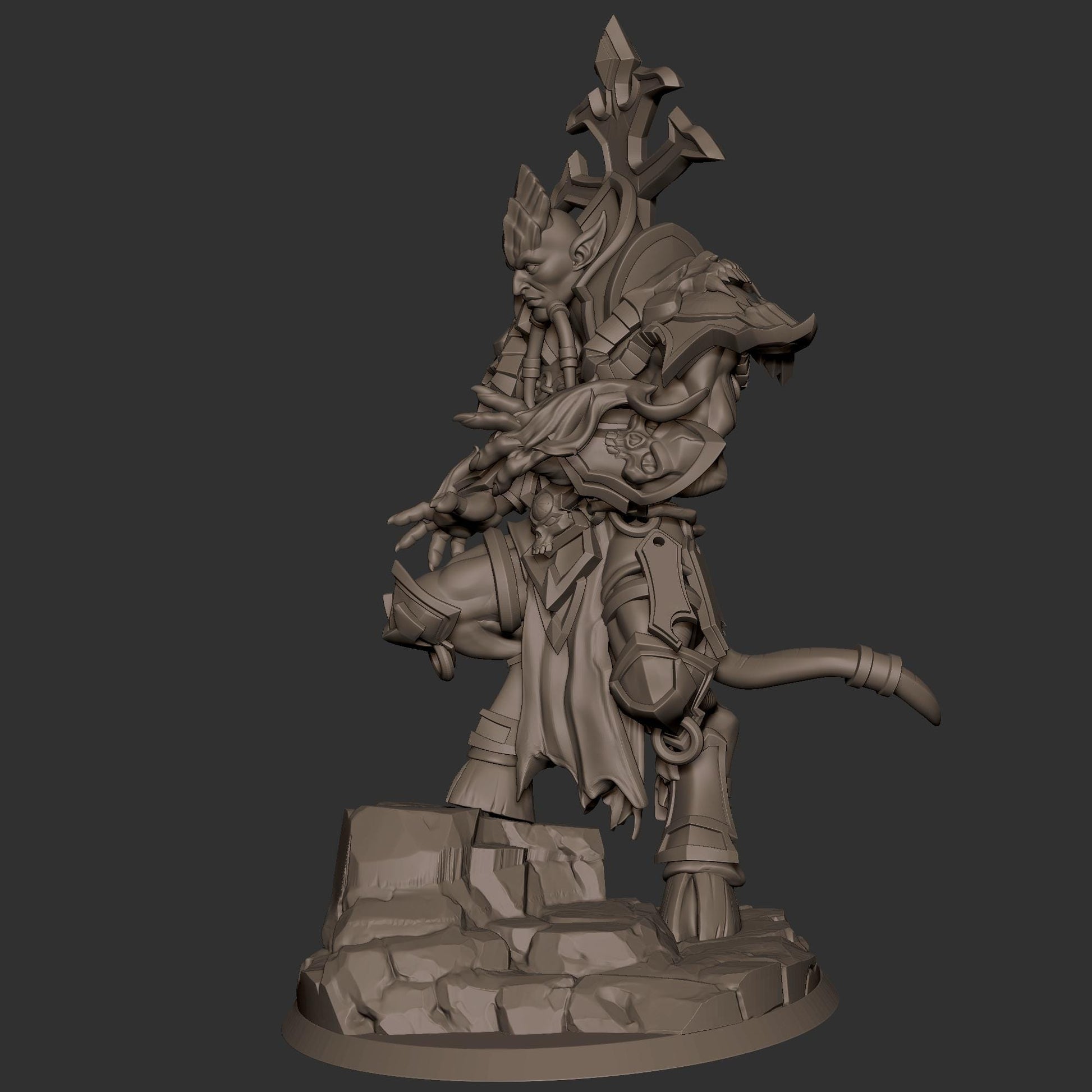 Eredar Warlock Miniature - 28mm / 32mm / 36mm - Bite the Bullet - Resin Printed Figure for D&D, TTRPGs, and Board Games
