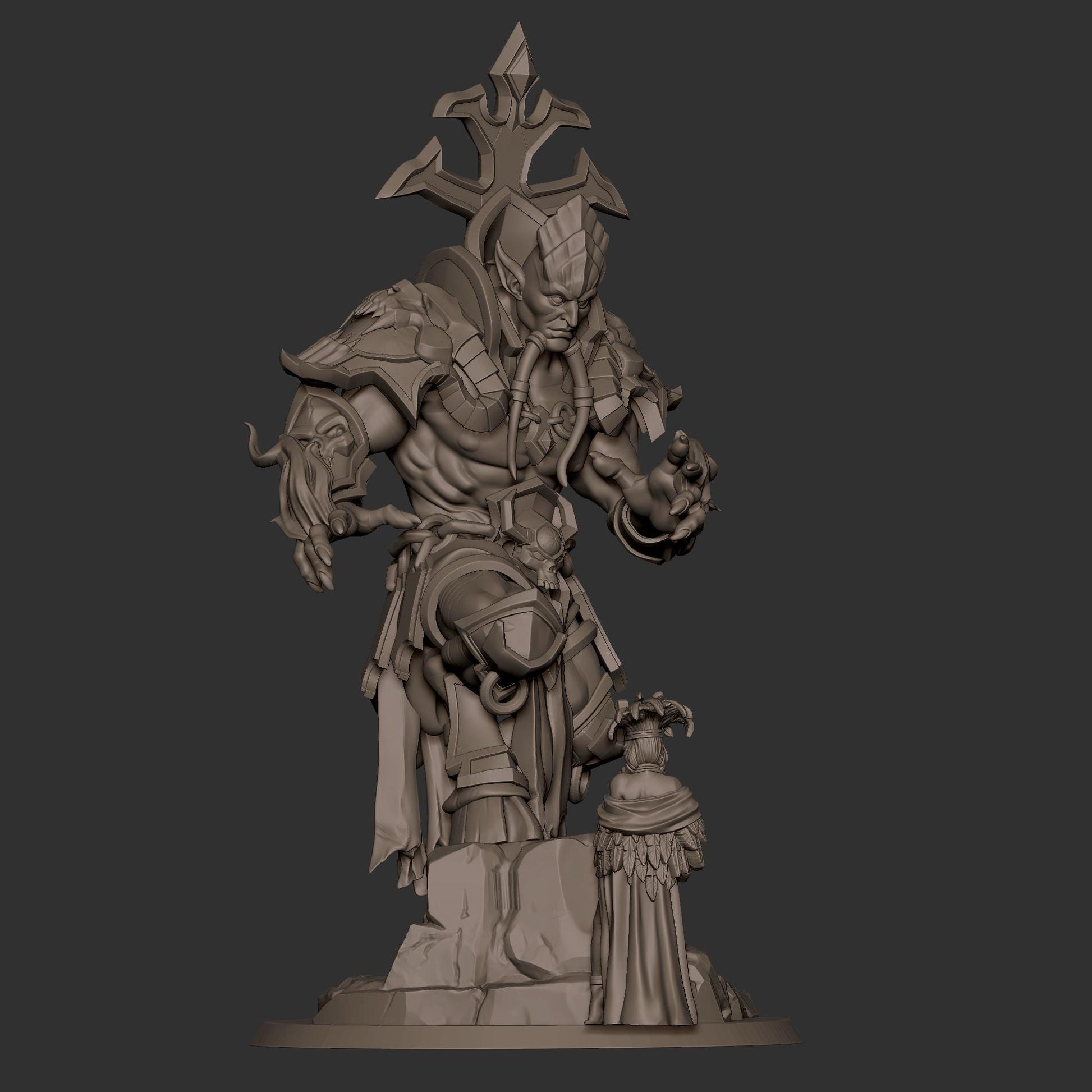 Eredar Warlock Miniature - 28mm / 32mm / 36mm - Bite the Bullet - Resin Printed Figure for D&D, TTRPGs, and Board Games