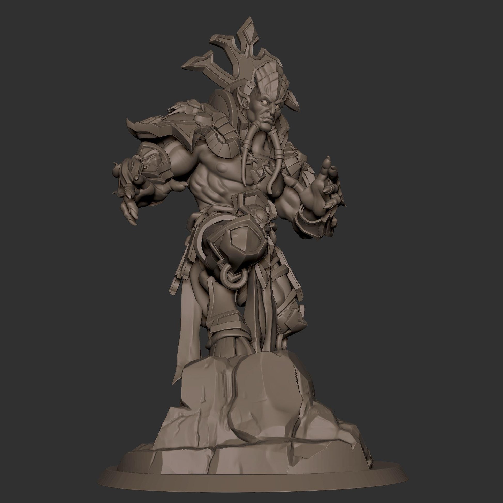 Eredar Warlock Miniature - 28mm / 32mm / 36mm - Bite the Bullet - Resin Printed Figure for D&D, TTRPGs, and Board Games