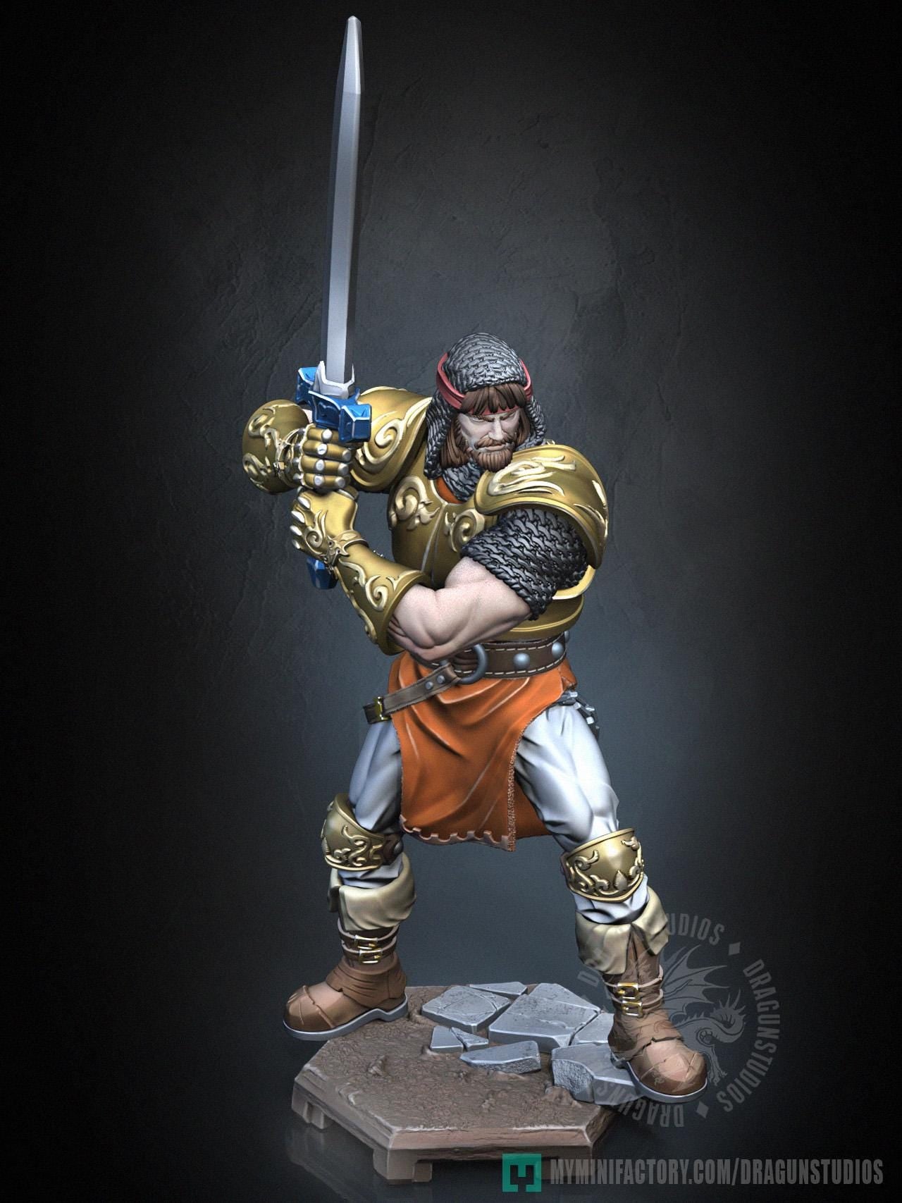 King Arthur Miniature - 28mm / 32mm / 36mm / 75mm - DraGun Studios - Resin Printed Figurine for D&D, TTRPGs, and Board Games