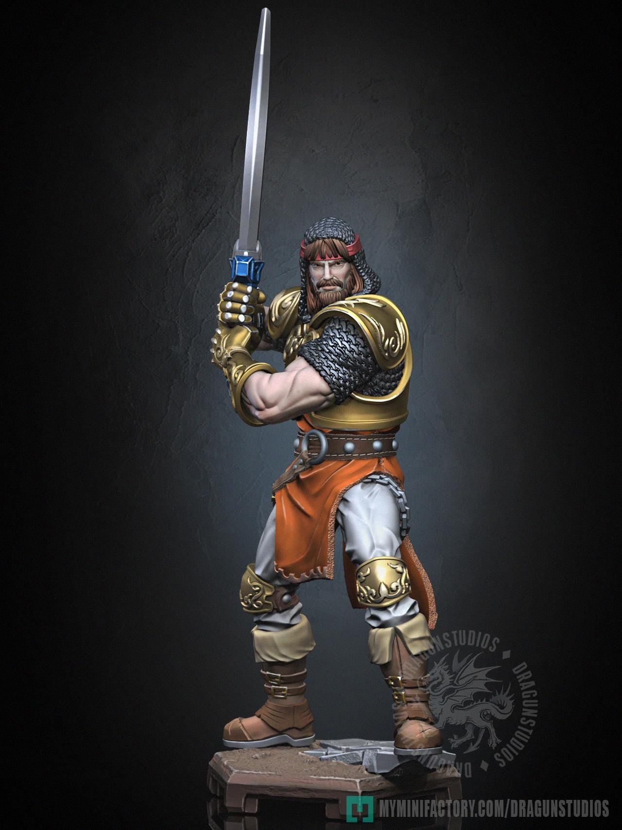 King Arthur Miniature - 28mm / 32mm / 36mm / 75mm - DraGun Studios - Resin Printed Figurine for D&D, TTRPGs, and Board Games