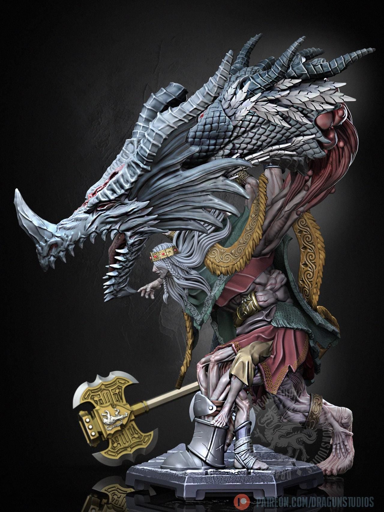 Godrick Miniature - 64mm / 127mm - DraGun Studios - Resin Printed Figurine for D&D, TTRPGs, and Board Games