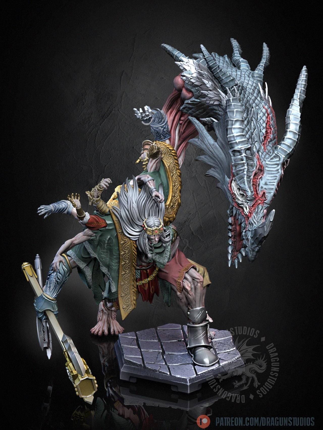 Godrick Miniature - 64mm / 127mm - DraGun Studios - Resin Printed Figurine for D&D, TTRPGs, and Board Games