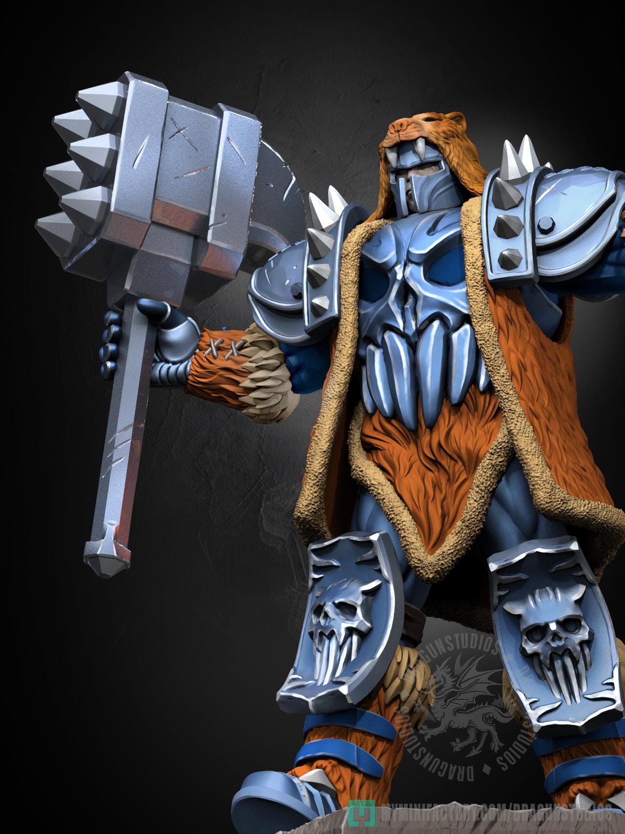 Hammer Bear Miniature - 53mm / 84mm - DraGun Studios - Resin Printed Figurine for D&D, TTRPGs, and Board Games