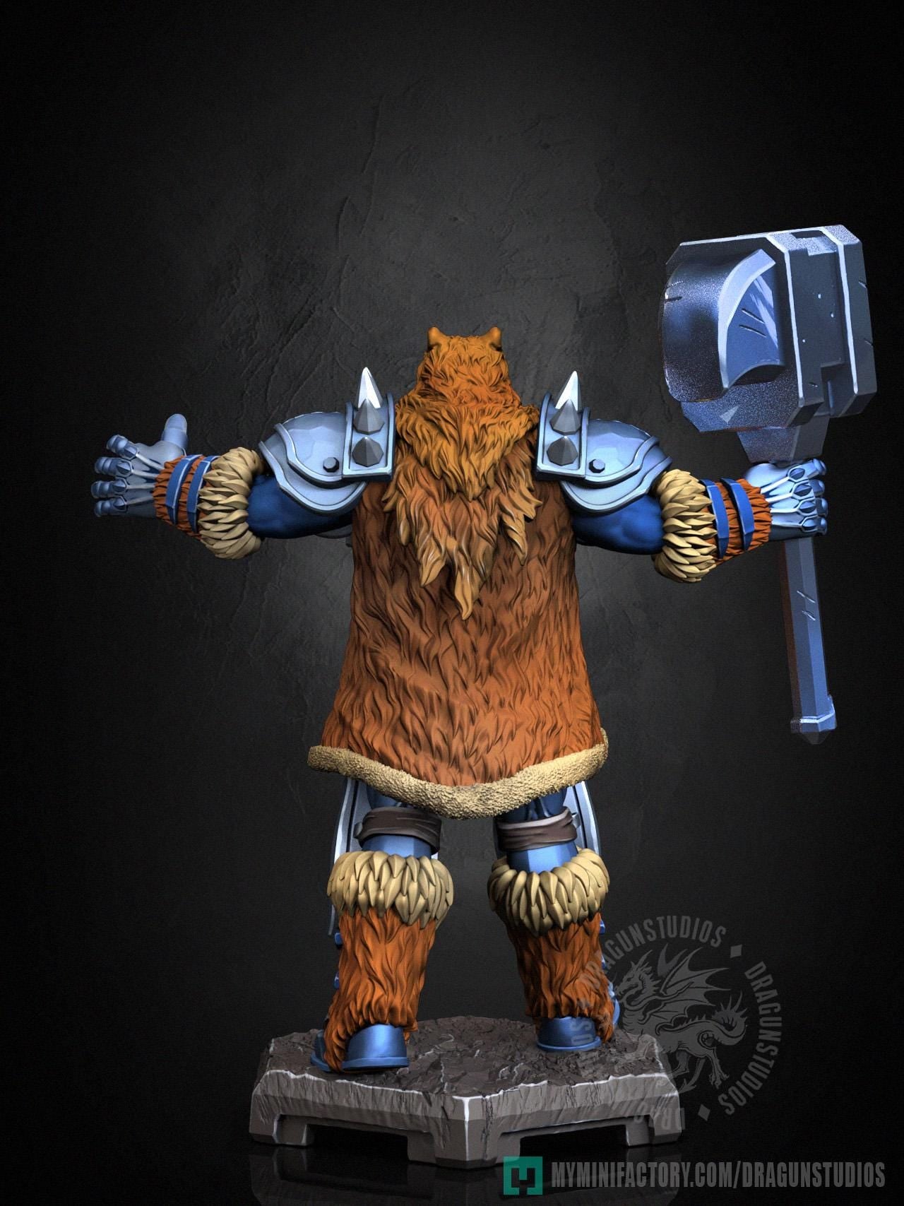 Hammer Bear Miniature - 53mm / 84mm - DraGun Studios - Resin Printed Figurine for D&D, TTRPGs, and Board Games