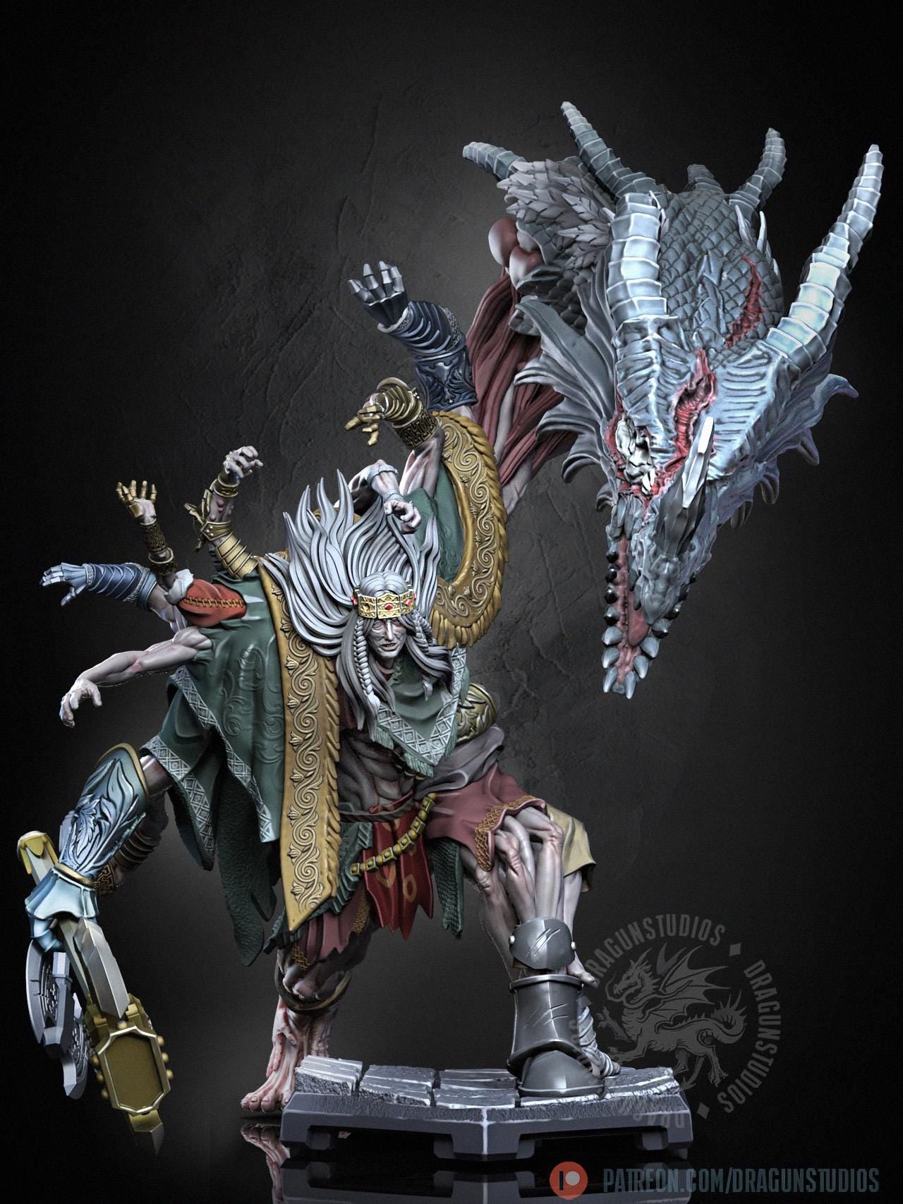 Godrick Miniature - 64mm / 127mm - DraGun Studios - Resin Printed Figurine for D&D, TTRPGs, and Board Games