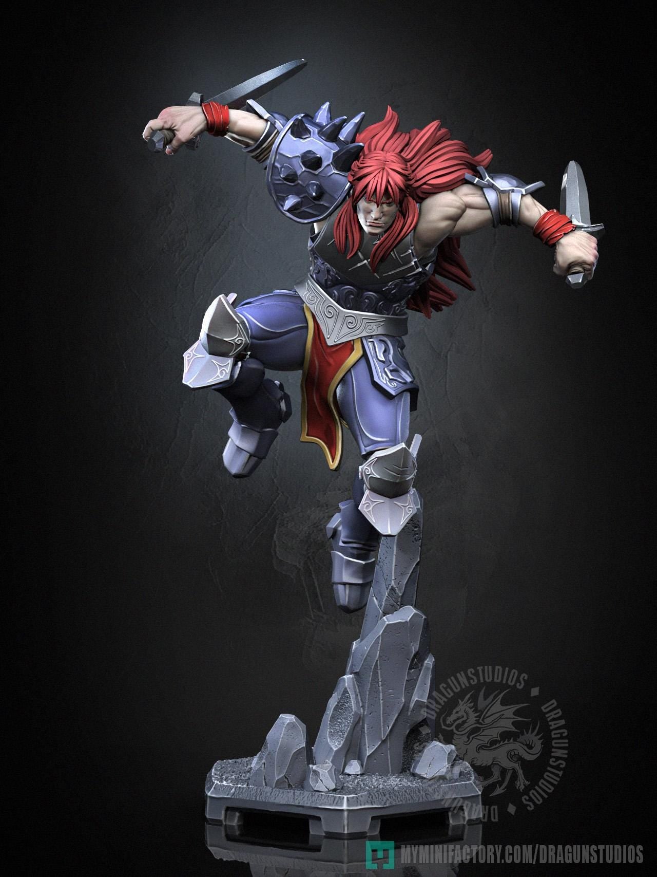 Braford and Horse Miniature - 28mm / 32mm / 36mm - DraGun Studios - Resin Printed Figurine for D&D, TTRPGs, and Board Games