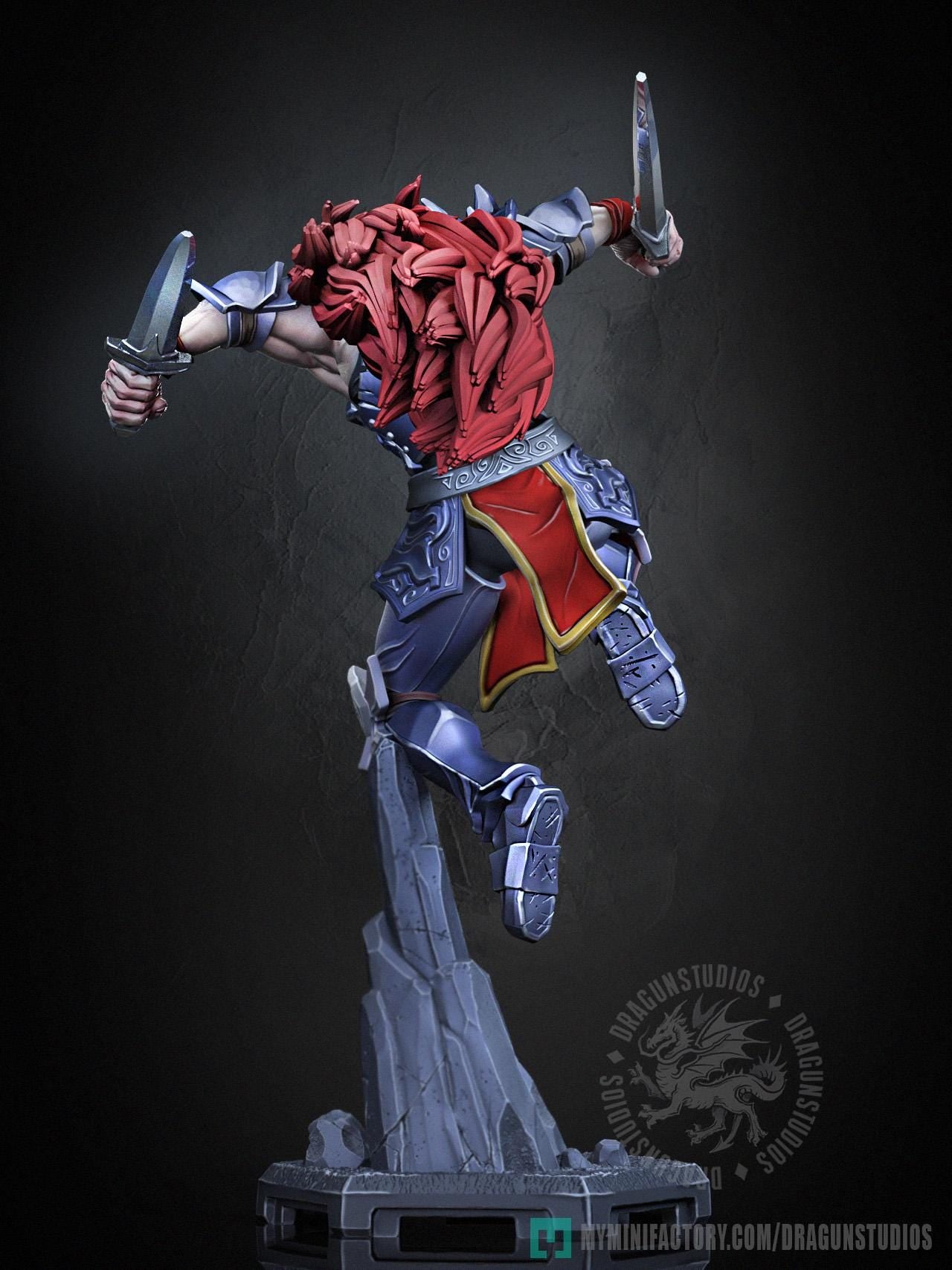 Braford and Horse Miniature - 28mm / 32mm / 36mm - DraGun Studios - Resin Printed Figurine for D&D, TTRPGs, and Board Games