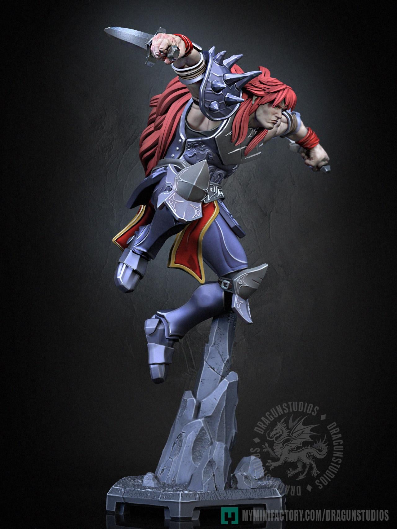 Braford and Horse Miniature - 28mm / 32mm / 36mm - DraGun Studios - Resin Printed Figurine for D&D, TTRPGs, and Board Games