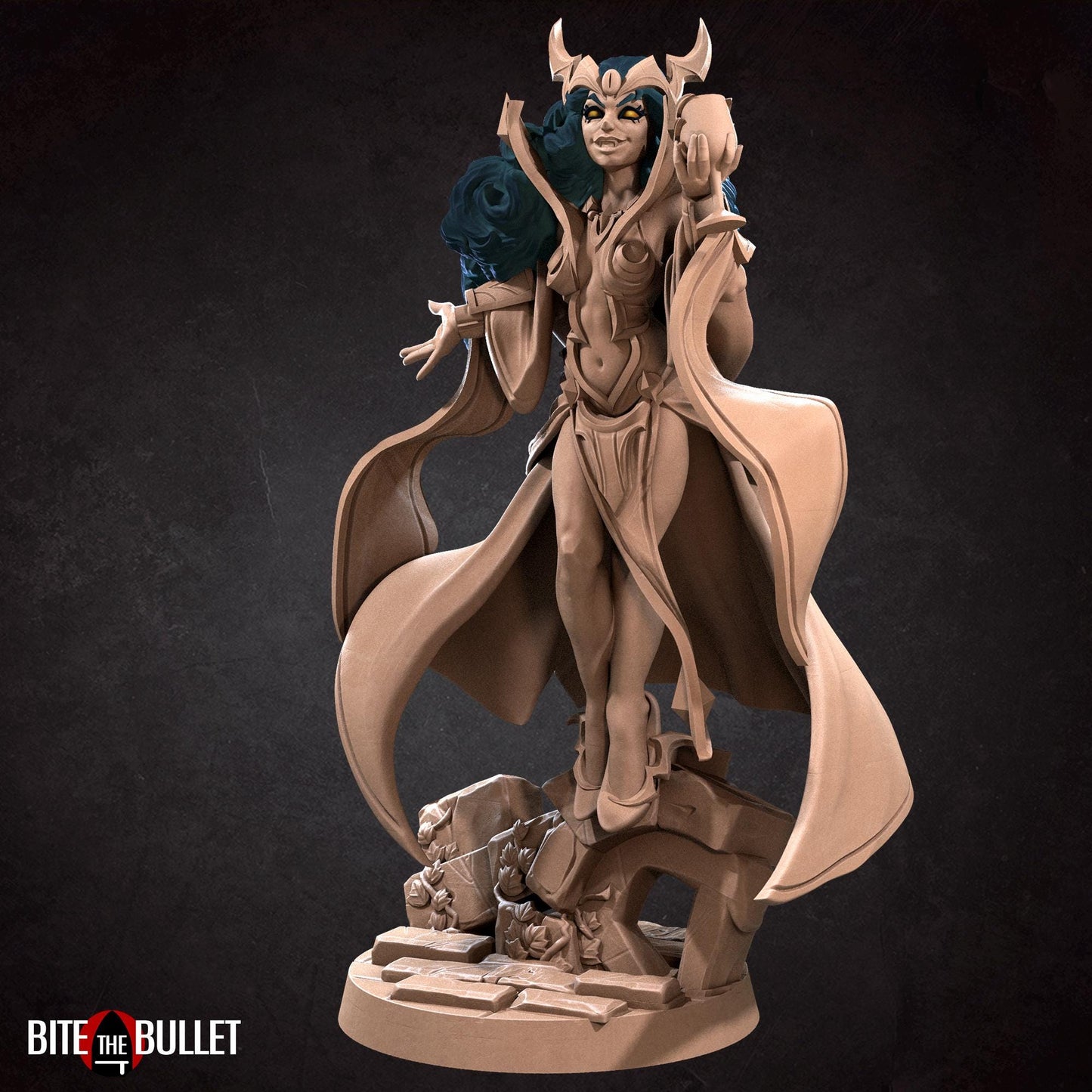 Vampire Sorceress Miniature - 28mm / 32mm / 36mm - Bite the Bullet - Resin Printed Figure for D&D, TTRPGs, and Board Games