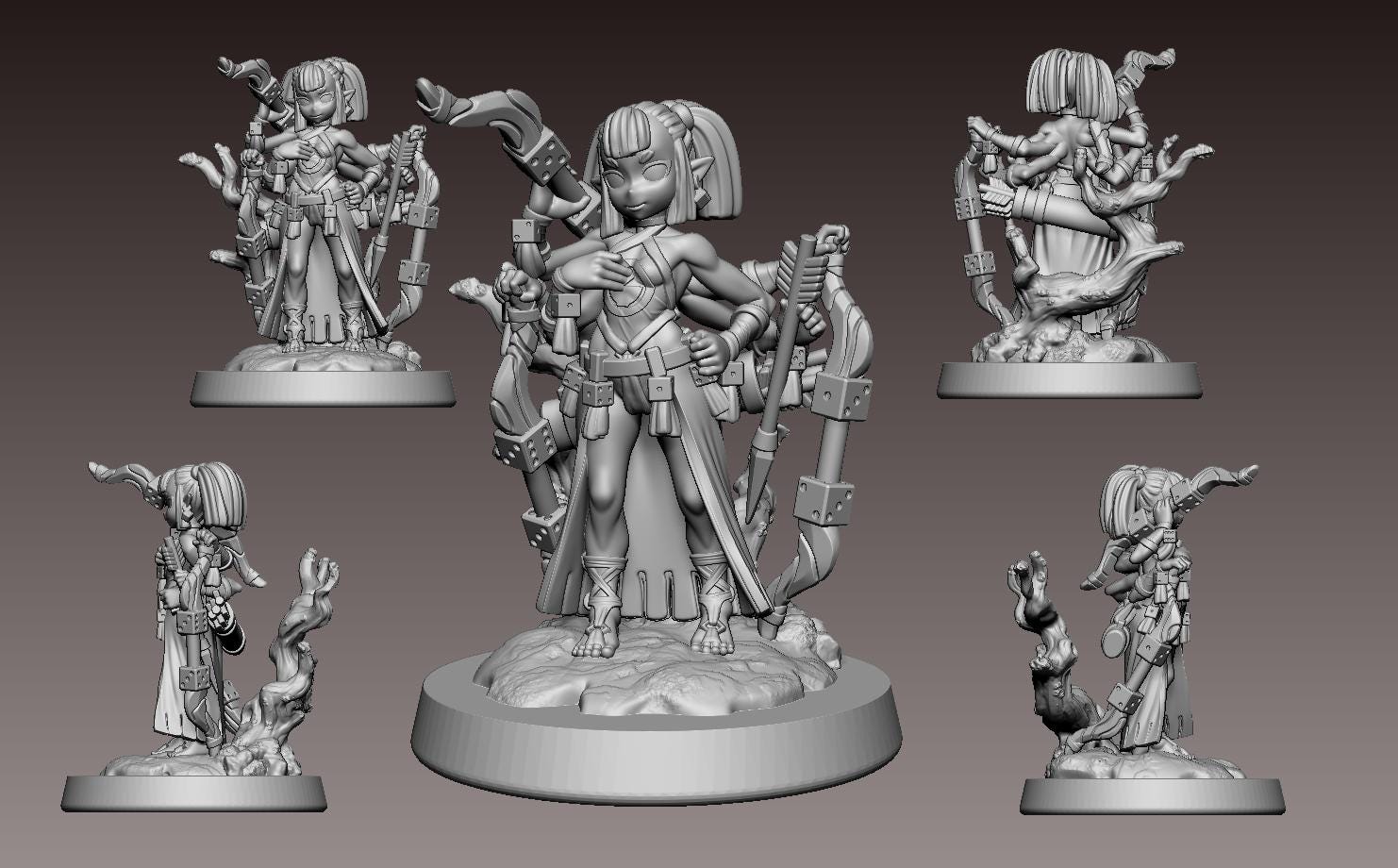 Dice Clan Miniature (4 Variations) - 28mm / 32mm / 36mm - LPOMC - Resin Printed Figure for D&D, TTRPGs, and Board Games