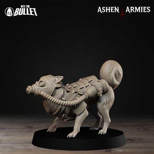 Holy Shogunate Combat Dogs Miniature (4 Variations) - 28mm / 32mm / 36mm - Bite the Bullet - Resin Printed Figure for Trench Warfare