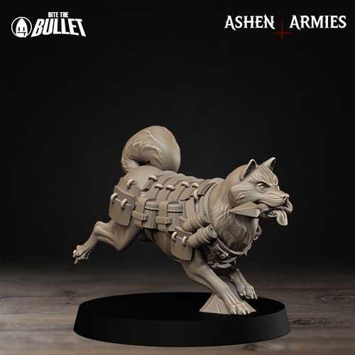 Holy Shogunate Combat Dogs Miniature (4 Variations) - 28mm / 32mm / 36mm - Bite the Bullet - Resin Printed Figure for Trench Warfare