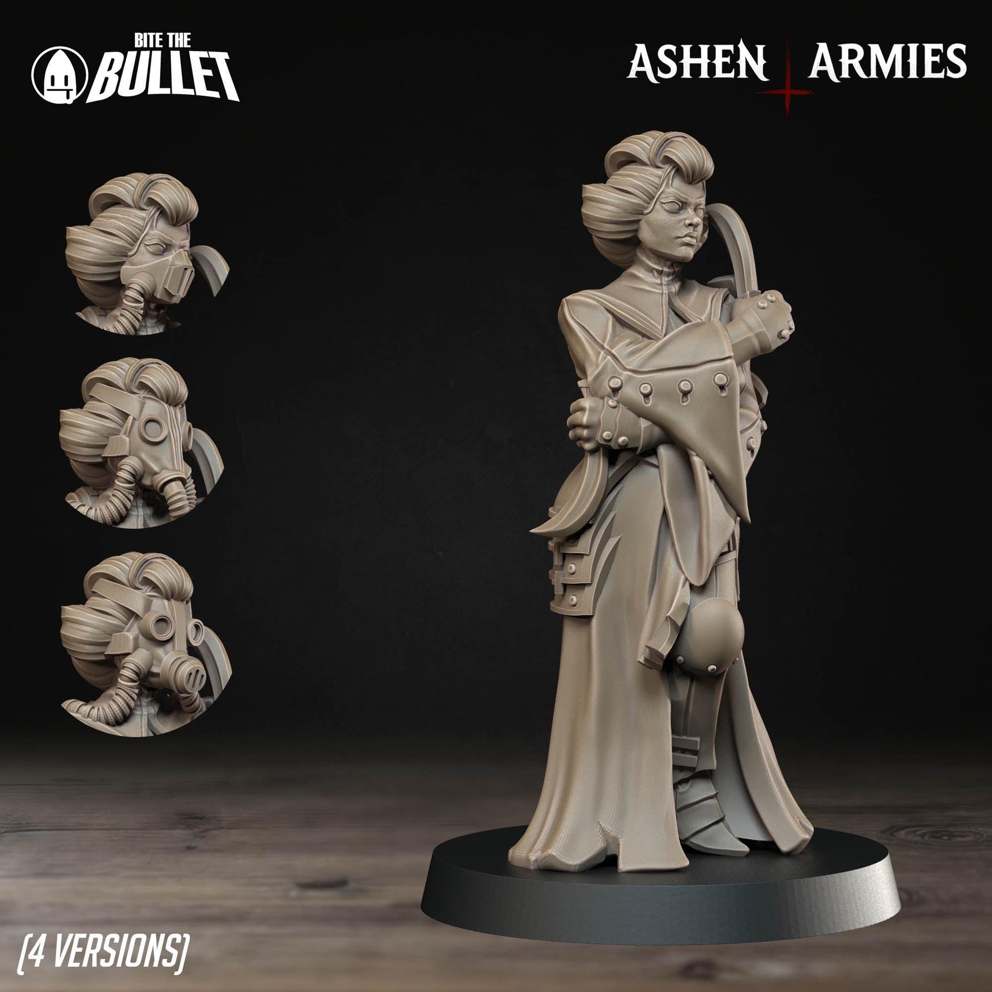 Holy Shogunate Combat Medic Miniature (Standard & NSFW Variations) - 28mm / 32mm / 36mm - Bite the Bullet - Resin Printed Figure
