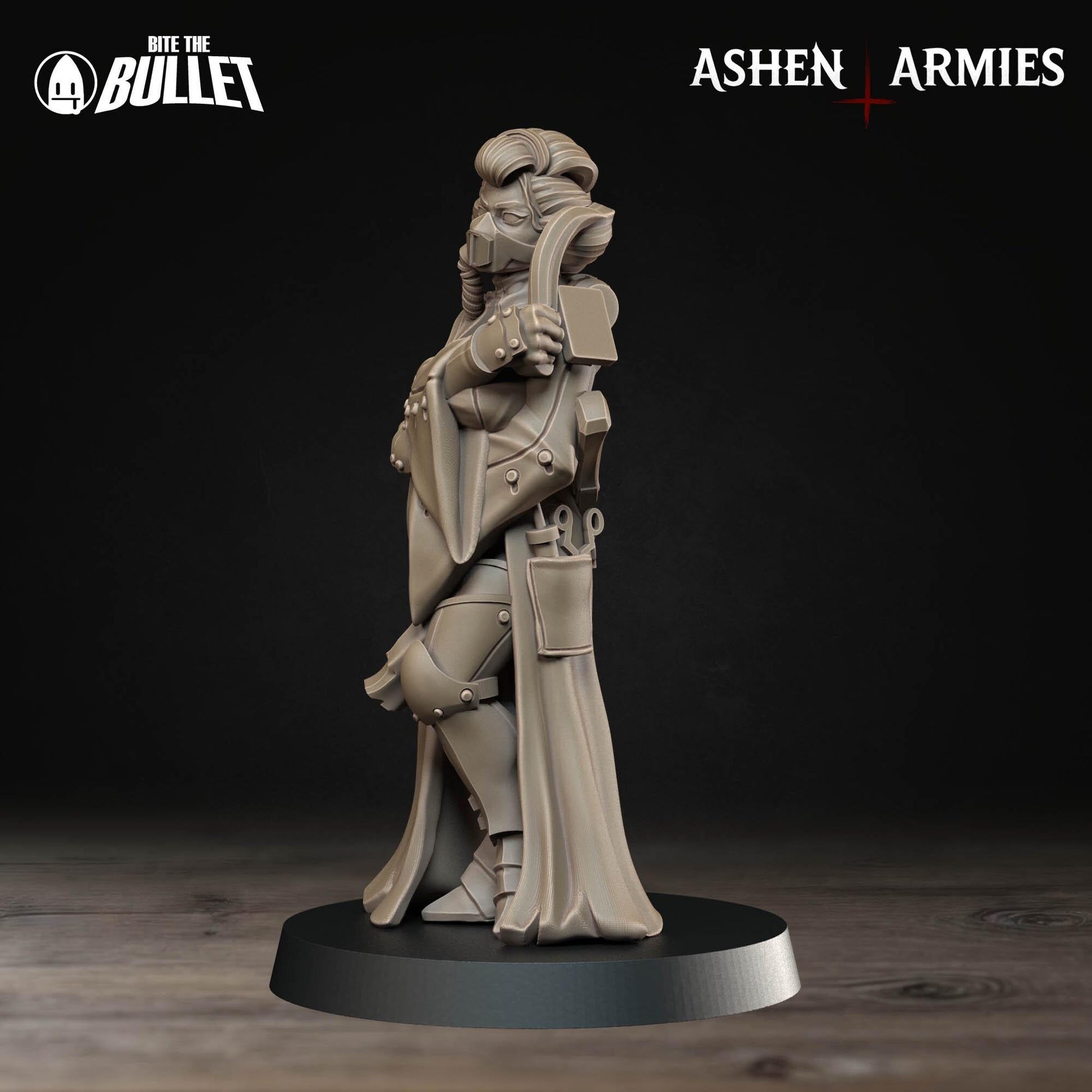 Holy Shogunate Combat Medic Miniature (Standard & NSFW Variations) - 28mm / 32mm / 36mm - Bite the Bullet - Resin Printed Figure