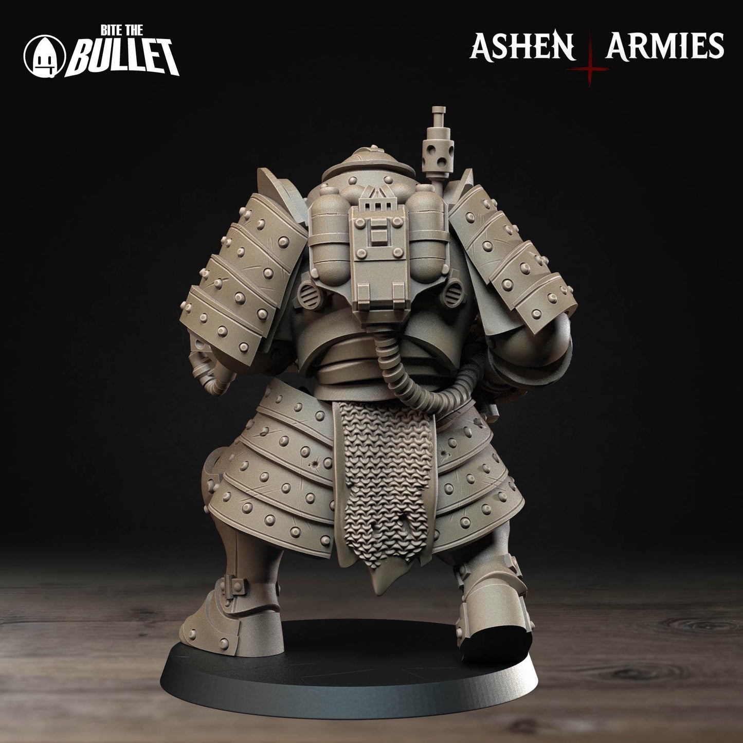 Holy Shogunate Heavy Infantry (Shotgun & Flamethrower Variations) - 28mm / 32mm / 36mm - Bite the Bullet - Figure for Grimdark WW1 Wargaming