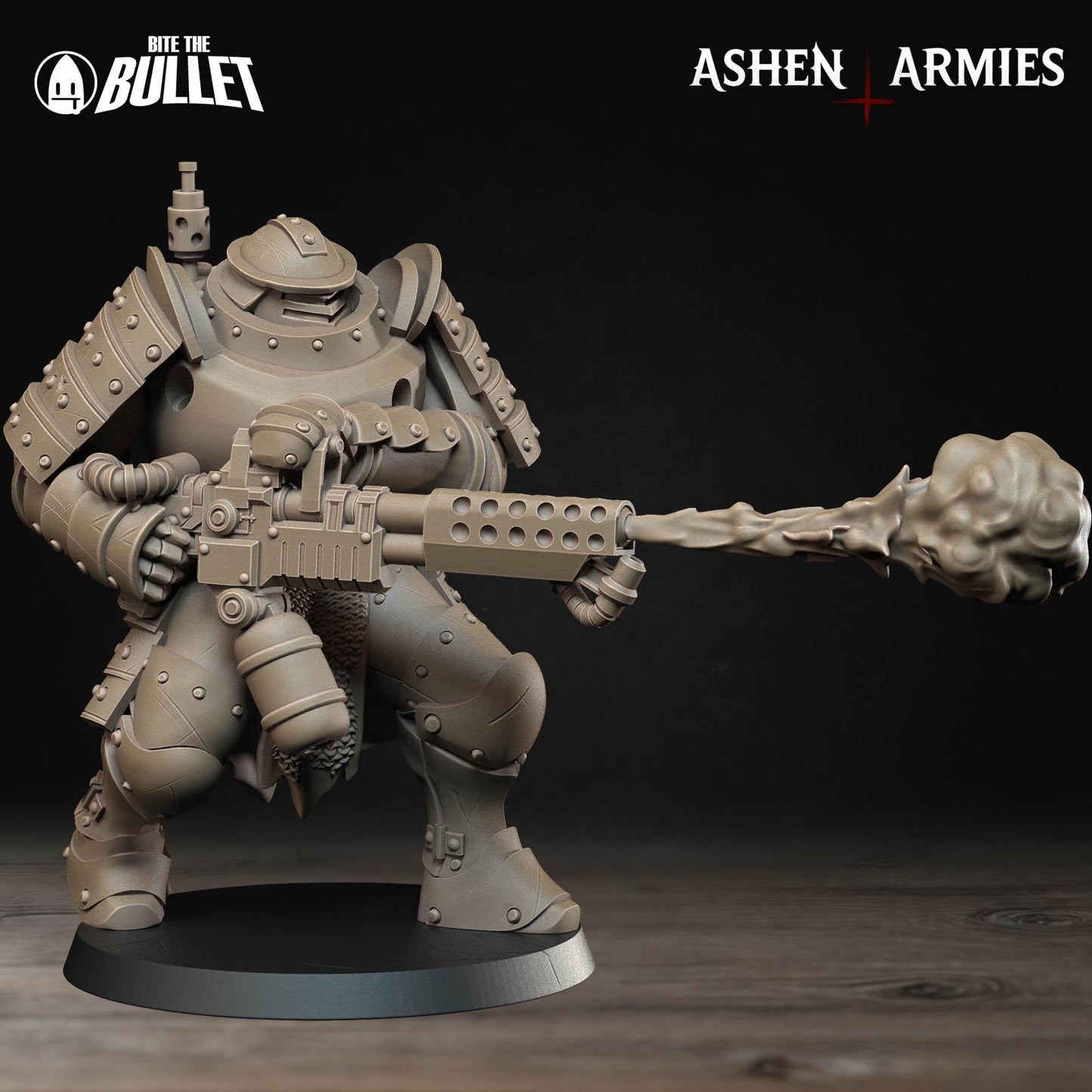 Holy Shogunate Heavy Infantry (Shotgun & Flamethrower Variations) - 28mm / 32mm / 36mm - Bite the Bullet - Figure for Grimdark WW1 Wargaming