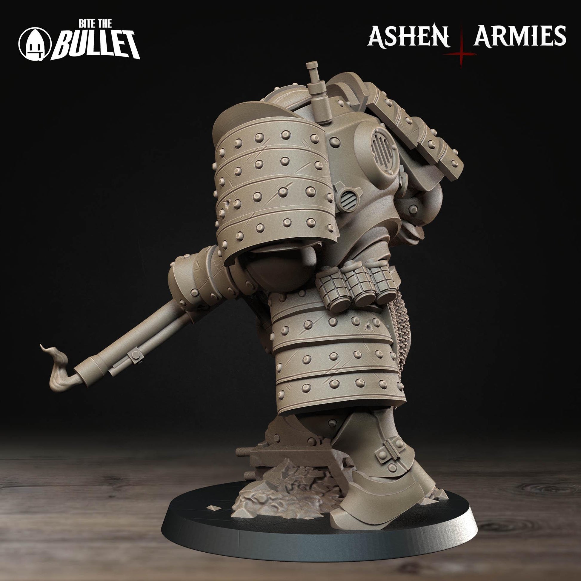 Holy Shogunate Heavy Infantry (Shotgun & Flamethrower Variations) - 28mm / 32mm / 36mm - Bite the Bullet - Figure for Grimdark WW1 Wargaming