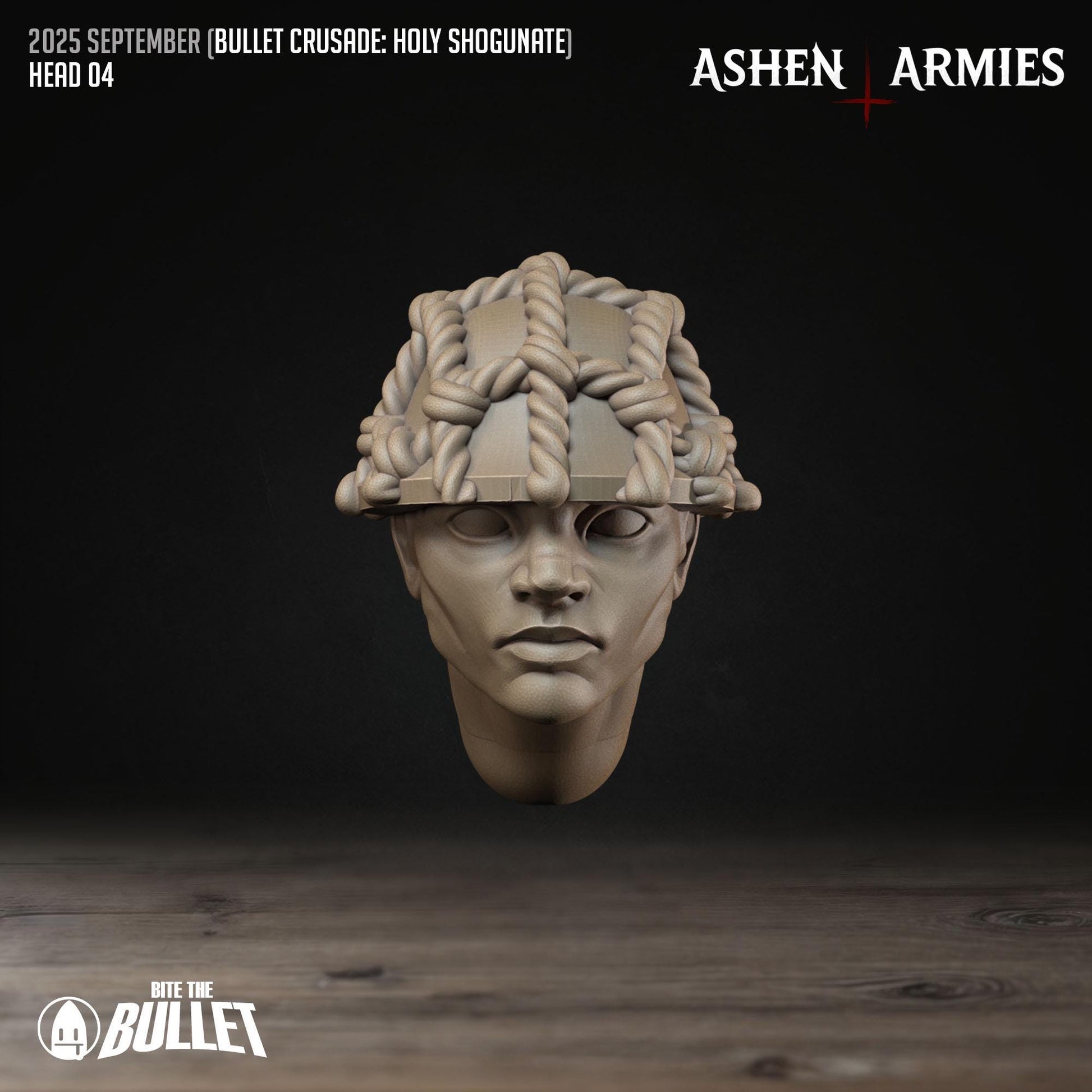 Holy Shogunate Modular Heads - 28mm / 32mm / 36mm - Bite the Bullet - Resin Printed Figure for D&D, TTRPGs, and Wargaming