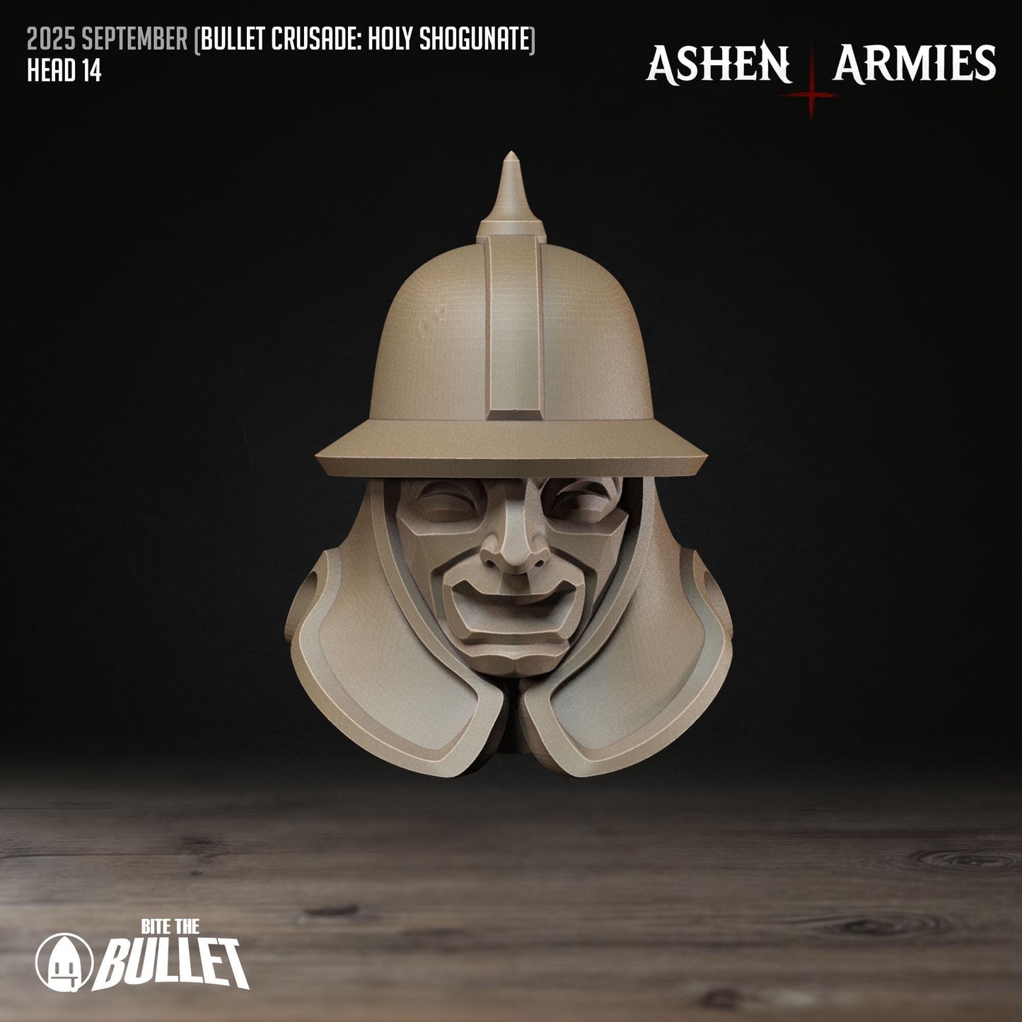 Holy Shogunate Modular Heads - 28mm / 32mm / 36mm - Bite the Bullet - Resin Printed Figure for D&D, TTRPGs, and Wargaming