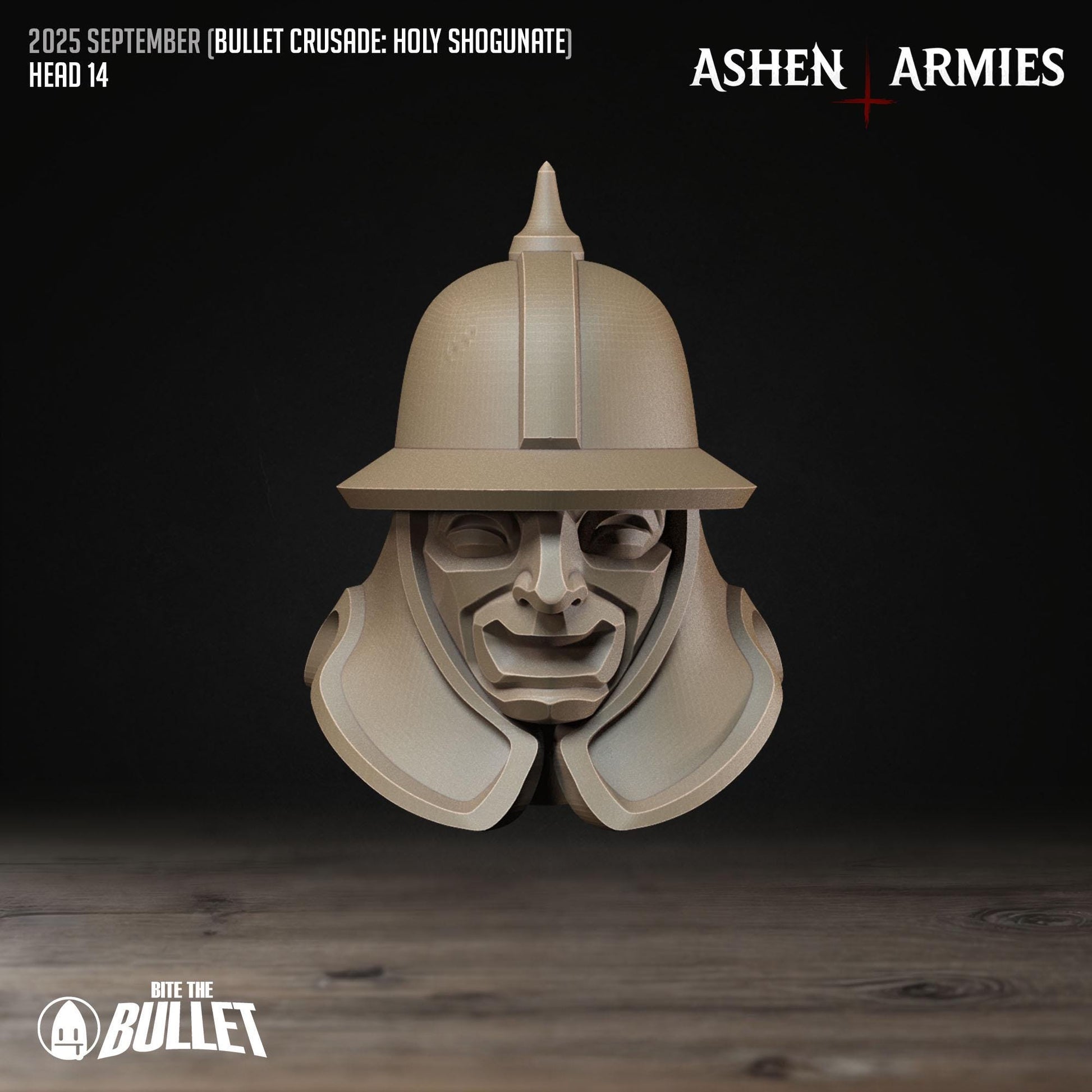 Holy Shogunate Modular Heads - 28mm / 32mm / 36mm - Bite the Bullet - Resin Printed Figure for D&D, TTRPGs, and Wargaming