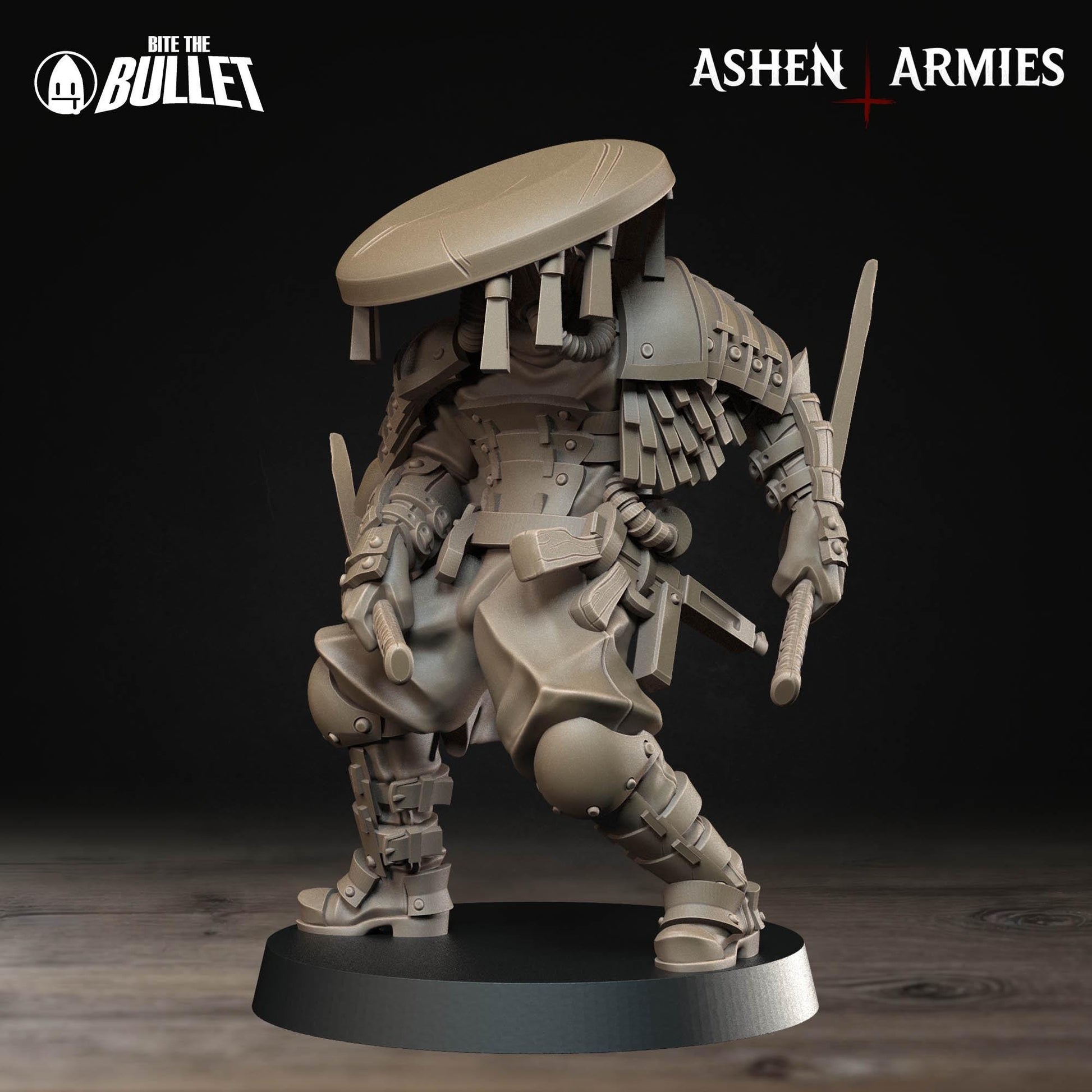 Holy Shogunate Cleric Miniature (2 Variations) - 28mm / 32mm / 36mm - Bite the Bullet - Resin Printed Wargaming Figure