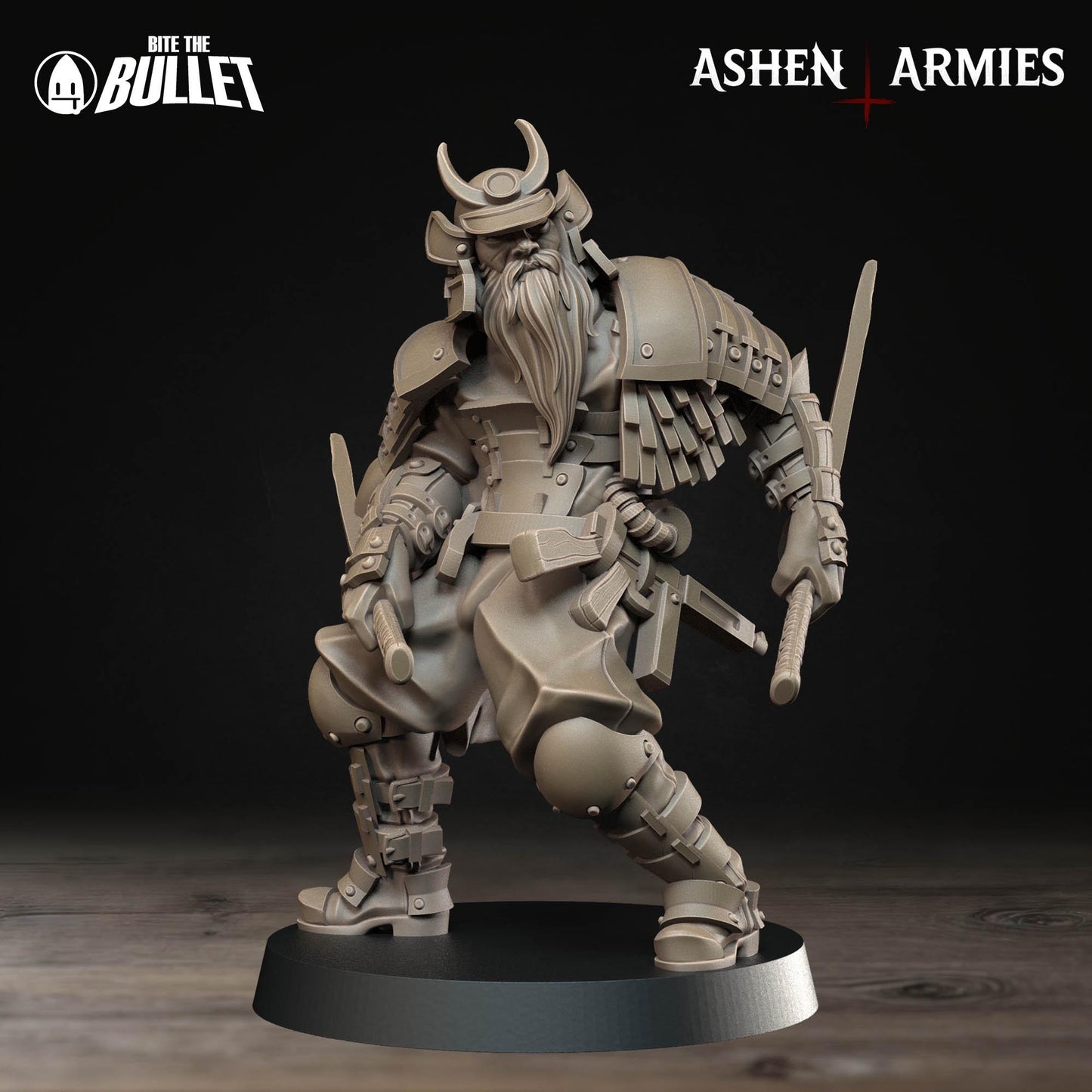 Holy Shogunate Cleric Miniature (2 Variations) - 28mm / 32mm / 36mm - Bite the Bullet - Resin Printed Wargaming Figure