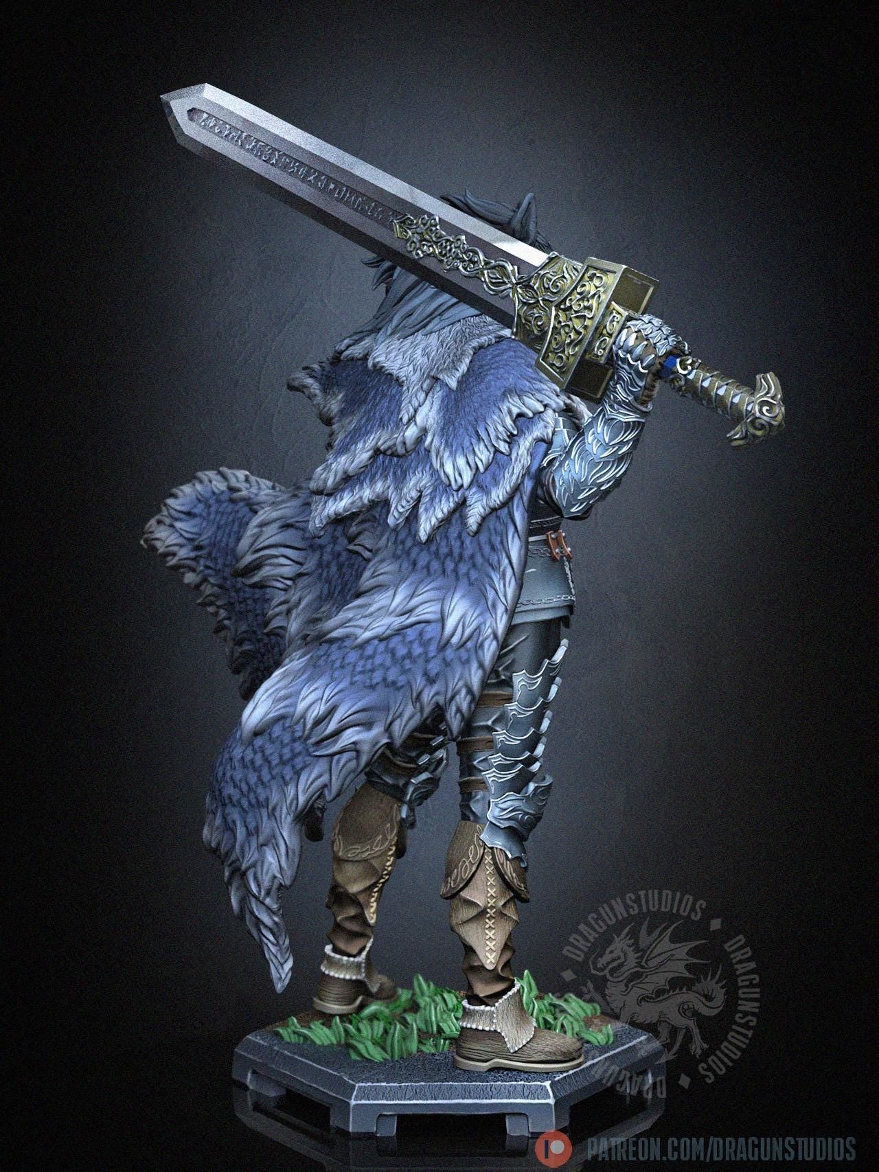 Blaidd Half-wolf Miniature - 65mm / 116mm - DraGun Studios - Resin Printed Figurine for D&D, TTRPGs, and Board Games