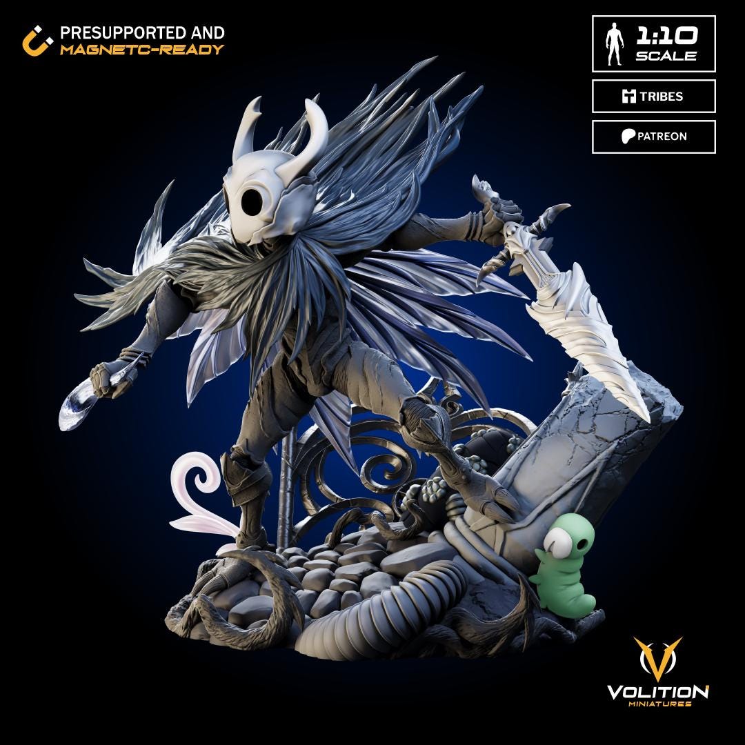 Void Knight Figure - 28mm / 32mm / 36mm / 75mm / 1:10 - Volition Miniatures - Resin Printed Figurine for D&D, TTRPGs, and Board Games