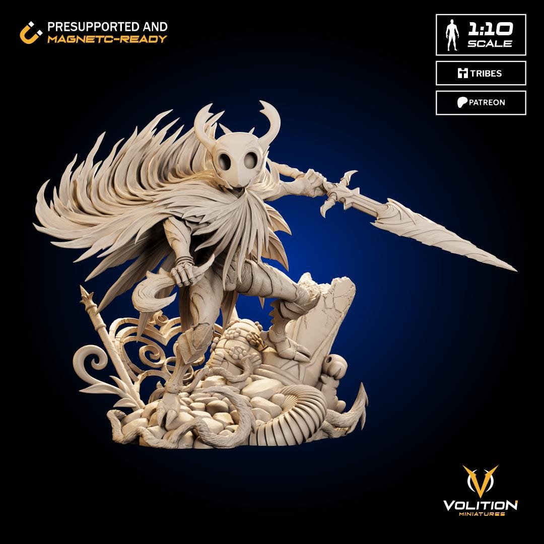 Void Knight Figure - 28mm / 32mm / 36mm / 75mm / 1:10 - Volition Miniatures - Resin Printed Figurine for D&D, TTRPGs, and Board Games