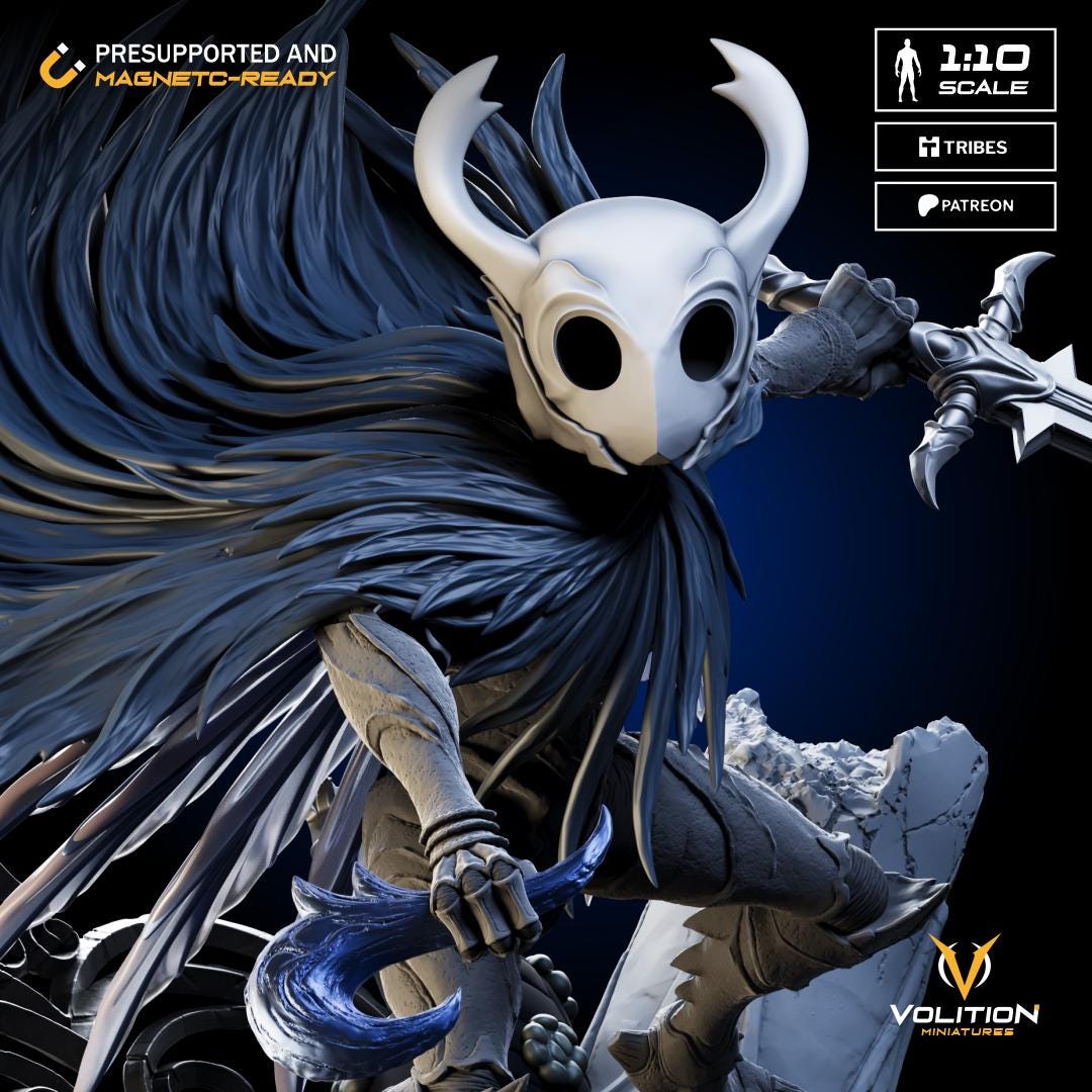 Void Knight Figure - 28mm / 32mm / 36mm / 75mm / 1:10 - Volition Miniatures - Resin Printed Figurine for D&D, TTRPGs, and Board Games