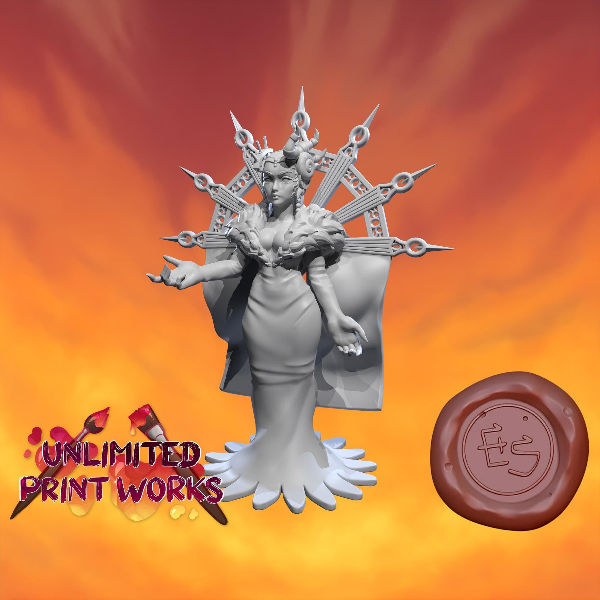 Sorceress Supreme Miniature - 28mm / 32mm / 36mm / 75mm - Ethan Savage Studios - Resin Printed Figure for D&D, TTRPGs, and Board Games