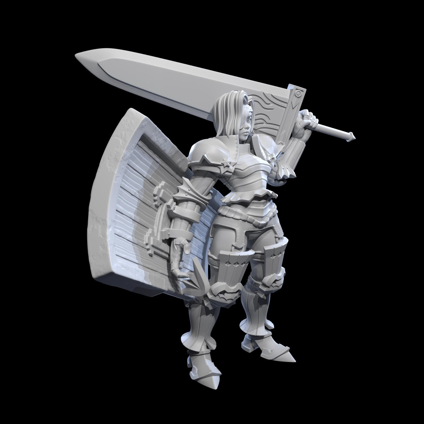 Giantess Warrior Miniature - 28mm / 32mm / 36mm / 75mm - Ethan Savage Studios - Resin Printed Figure for D&D, TTRPGs, and Board Games