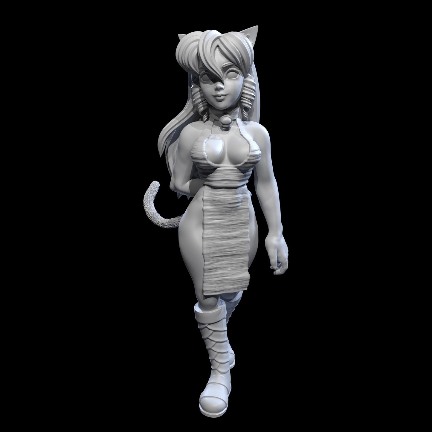 Catgirl Pink Miniature - 28mm / 32mm / 36mm / 75mm - Ethan Savage Studios - Resin Printed Figure for D&D, TTRPGs, and Board Games
