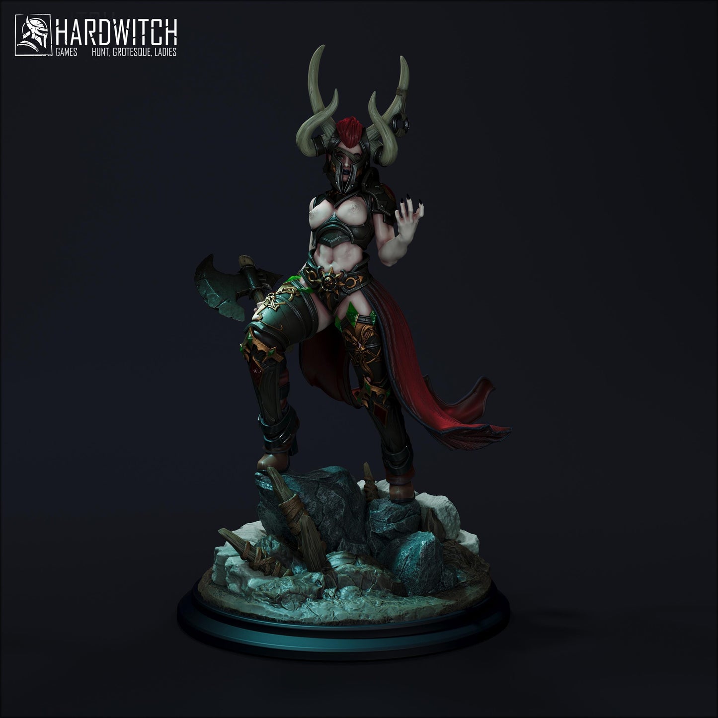 Gerta Bokart Miniature - 28mm / 32mm / 36mm / 75mm - HardWitch Games - Resin Printed Figure for D&D, TTRPGs, and Board Gaming