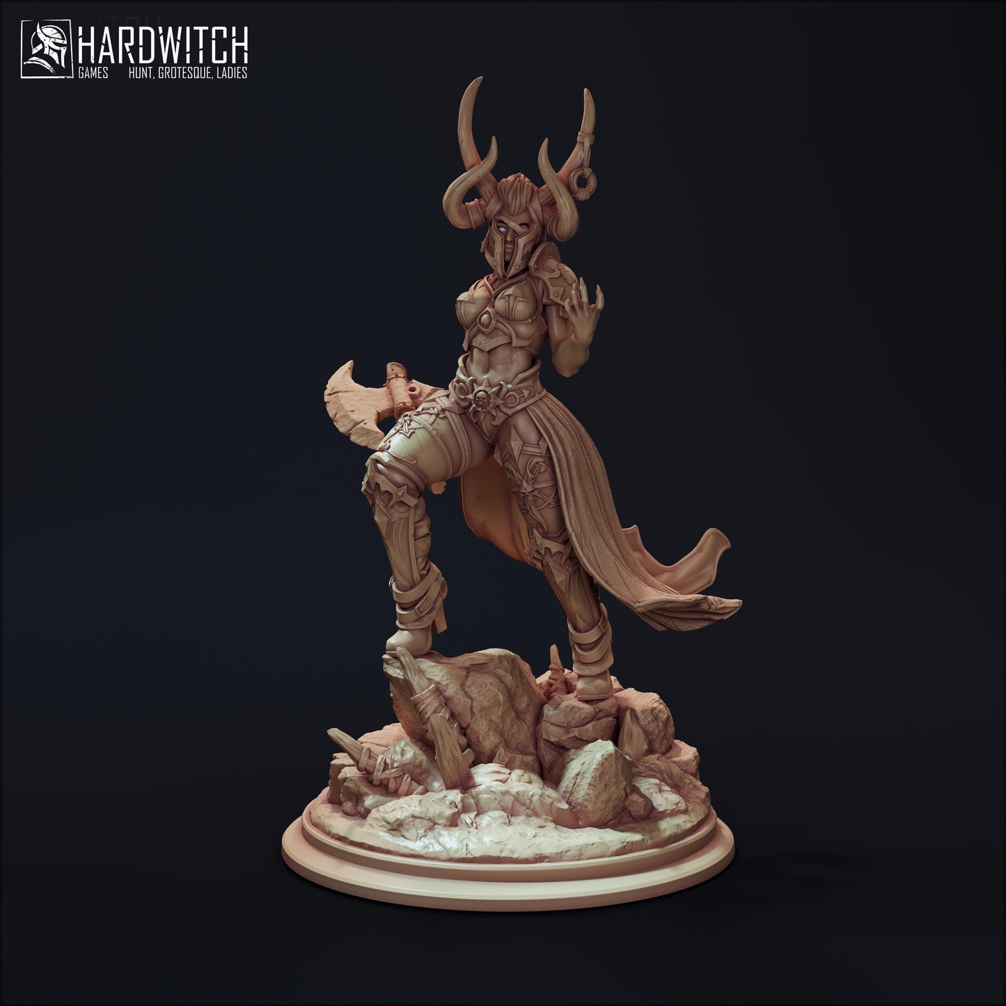 Gerta Bokart Miniature - 28mm / 32mm / 36mm / 75mm - HardWitch Games - Resin Printed Figure for D&D, TTRPGs, and Board Gaming