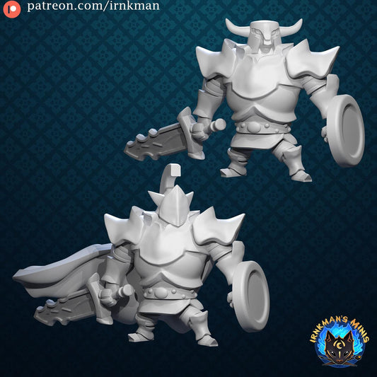 Heavy Knights Miniatures - 28mm / 32mm / 36mm - Irnkman's Minis - Resin Printed Figure for D&D, TTRPGs, and Board Games