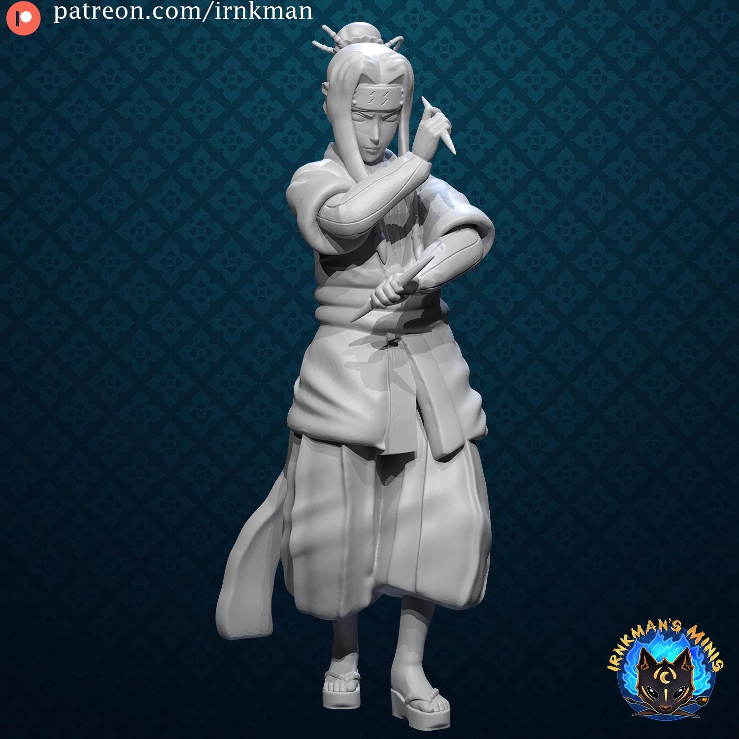 Beautiful Ninja Miniature - 28mm / 32mm / 36mm - Irnkman's Minis - Resin Printed Figure for D&D, TTRPGs, and Board Games